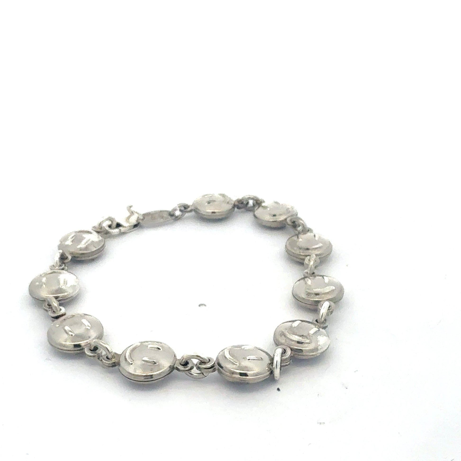 Silberarmband 925 mit 10 Smile-Anhängern