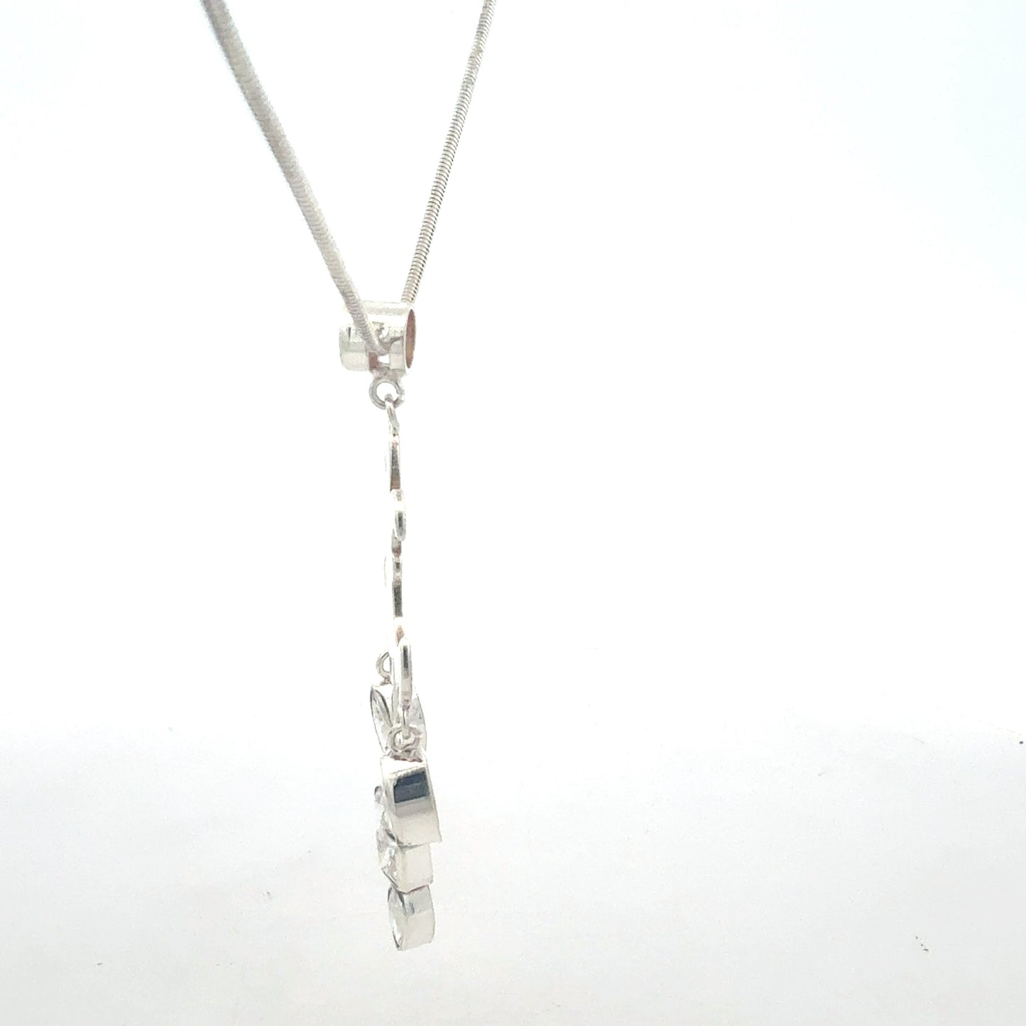 925 Silberkette mit Zirkonia-Anhänger 8,80 g – Seitenansicht