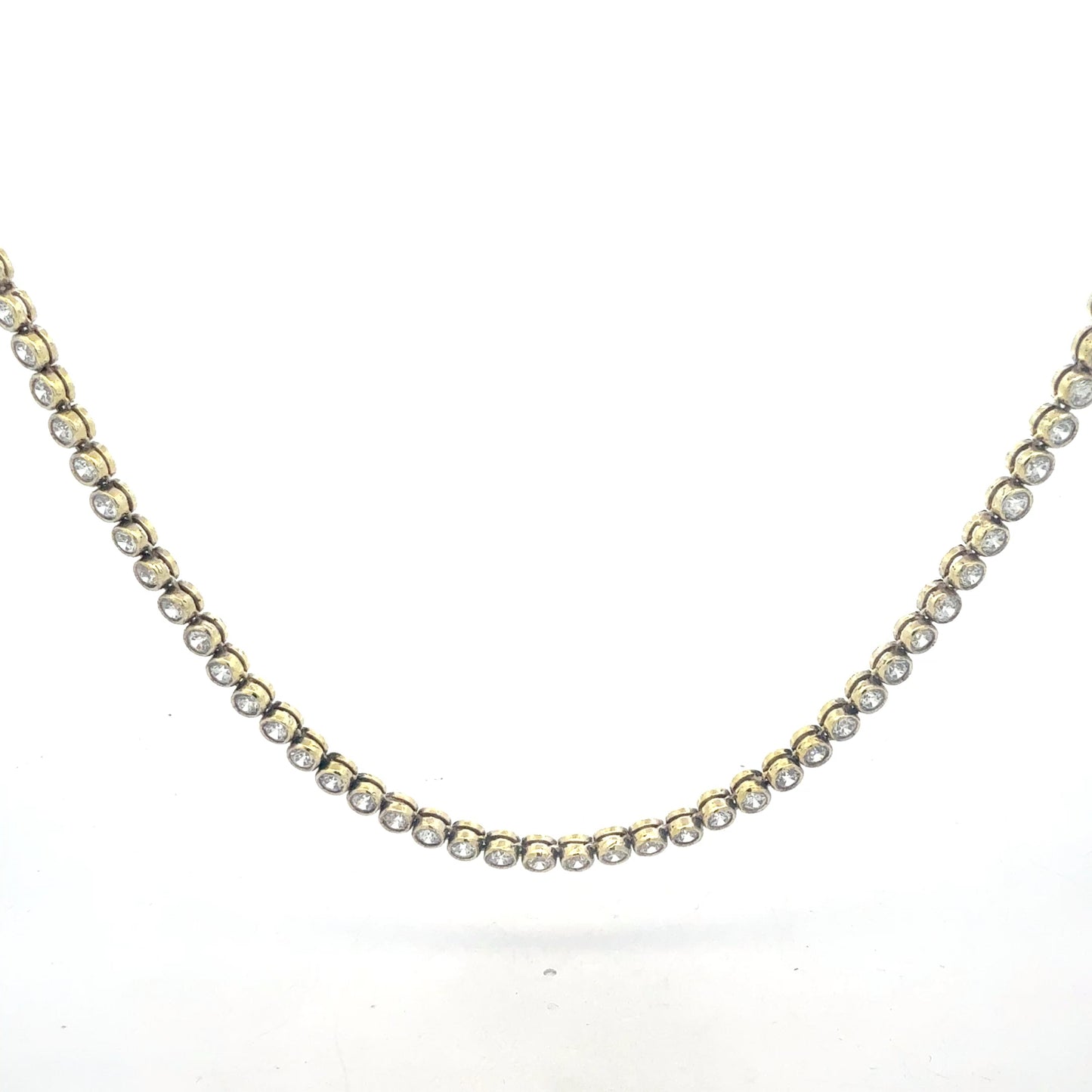 ilberkette 925 mit Zirkonia-Steinen vollständig besetzt, 44 cm Länge