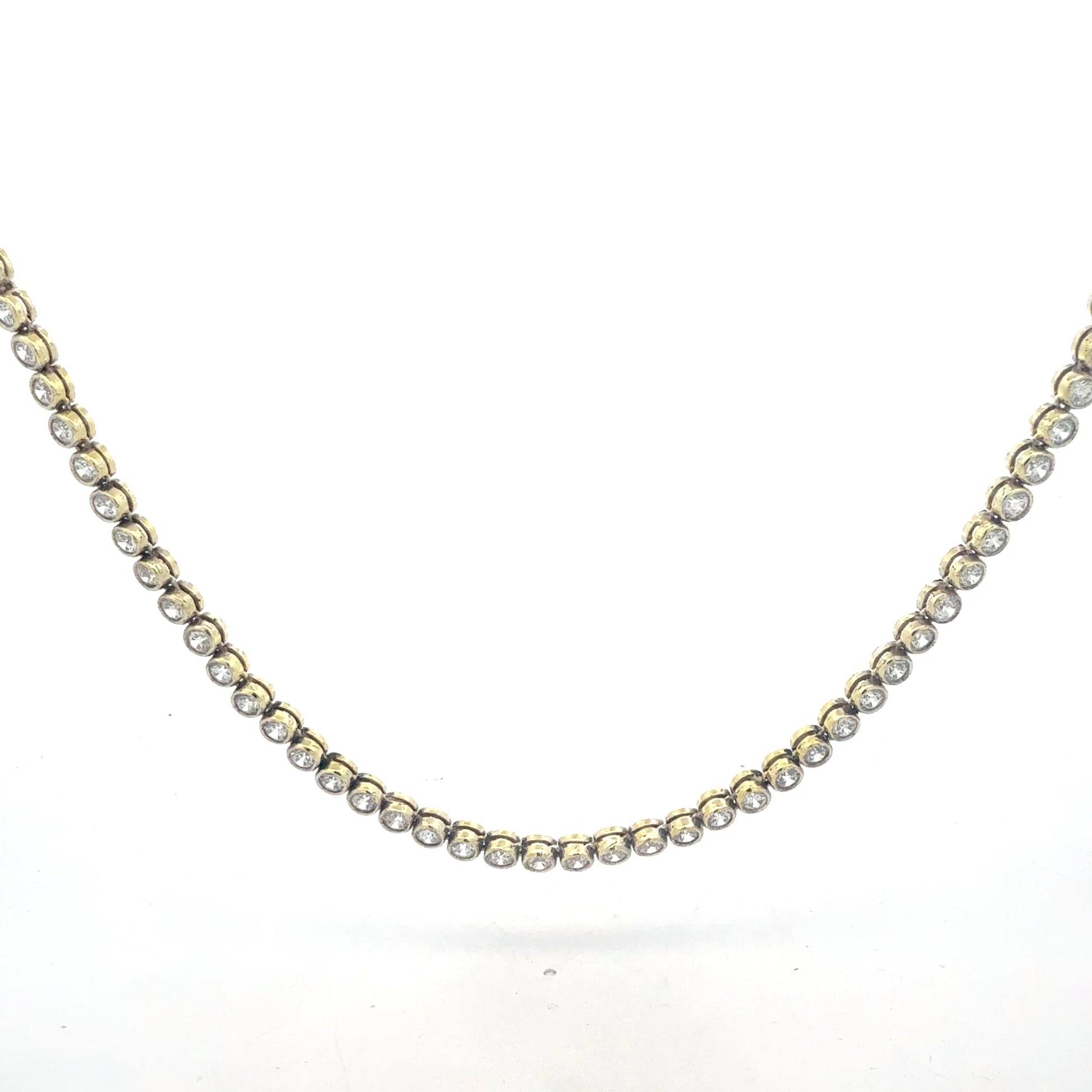 ilberkette 925 mit Zirkonia-Steinen vollständig besetzt, 44 cm Länge