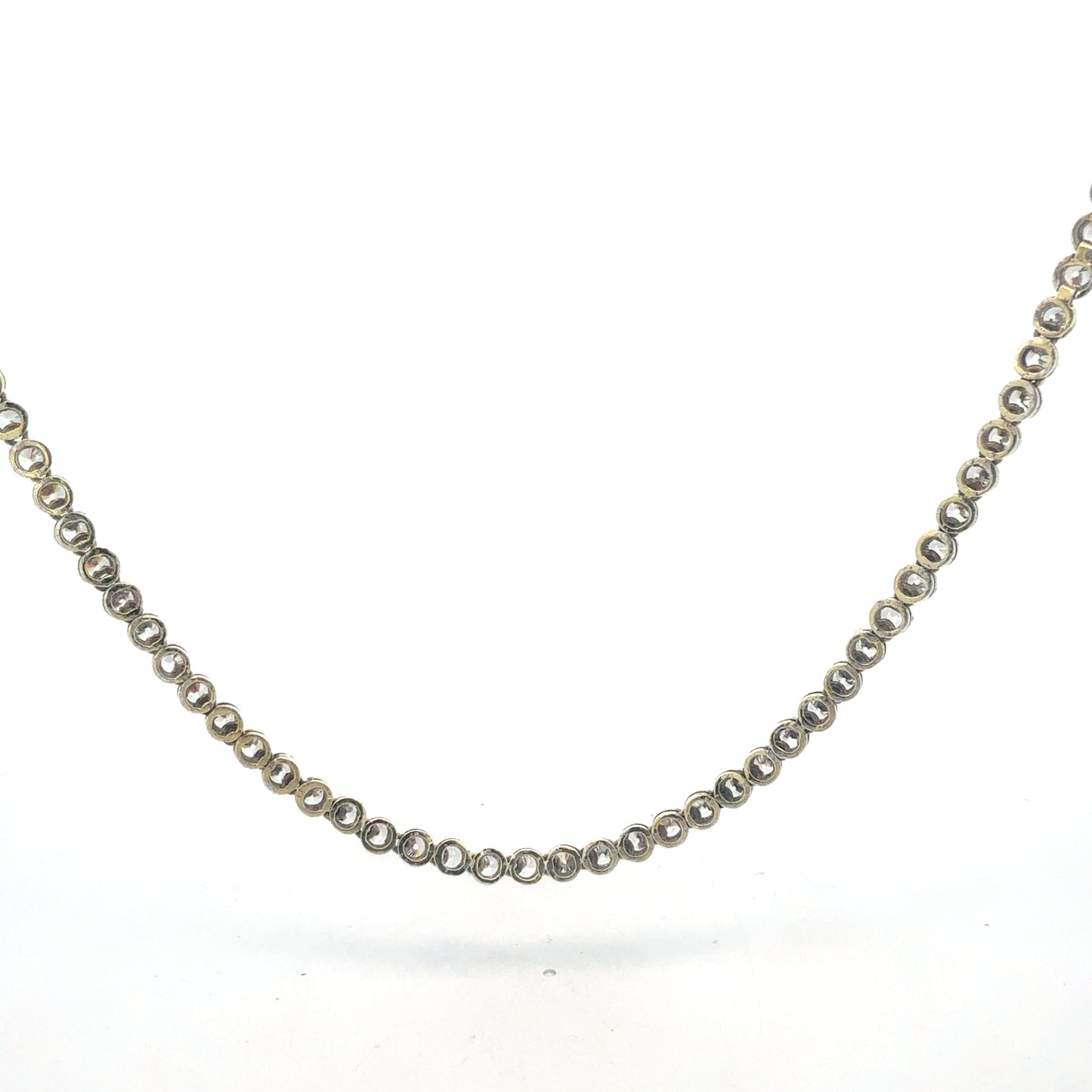 ilberkette 925 mit Zirkonia-Steinen vollständig besetzt, Rückseite