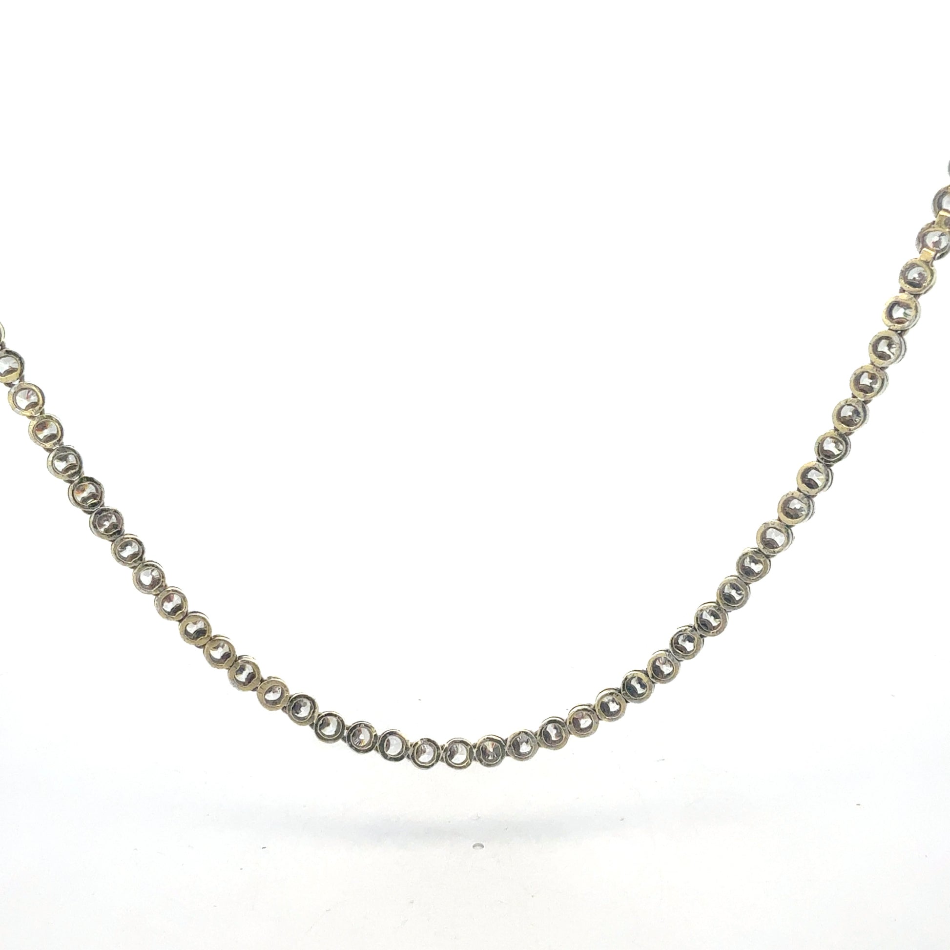 ilberkette 925 mit Zirkonia-Steinen vollständig besetzt, Rückseite