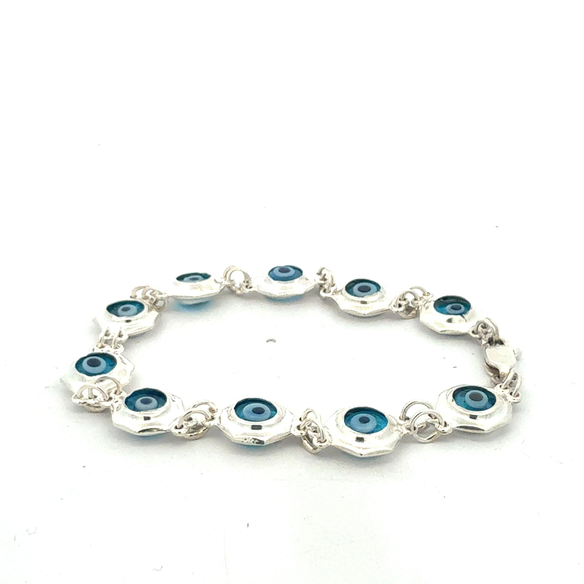 Silber 925 Armband mit blauen Nazar-Steinen