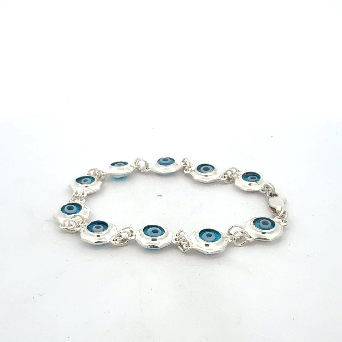 Detailansicht Nazar-Steine am Sterlingsilber Armband – Schutzamulett