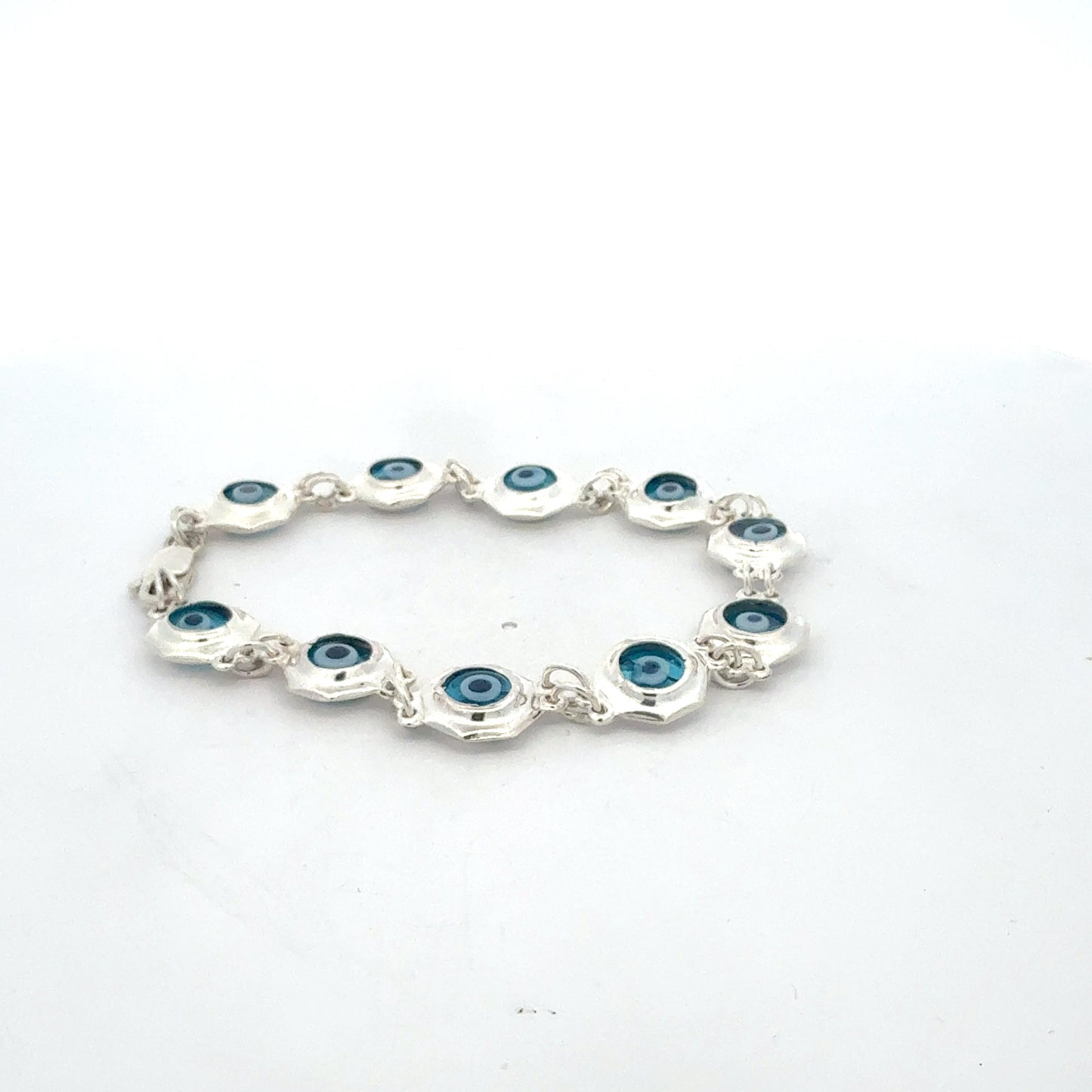Silber 925 Armband mit blauen Nazar-Steinen