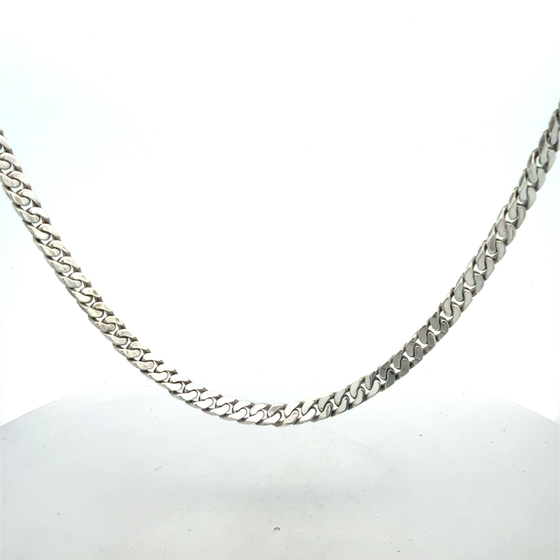 Panzerkette aus 925er Sterlingsilber, 52 cm lang, 32,18 g schwer