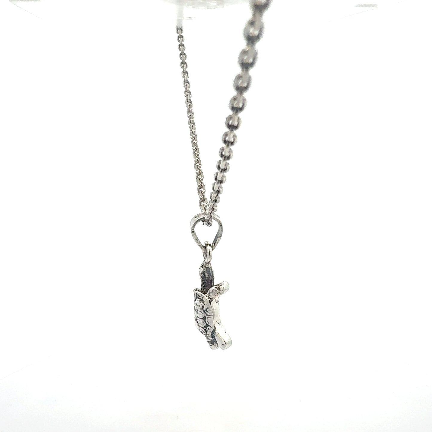 Silberkette 925 Sterlingsilber Kette Schildkröten-Anhänger  Seitenansicht