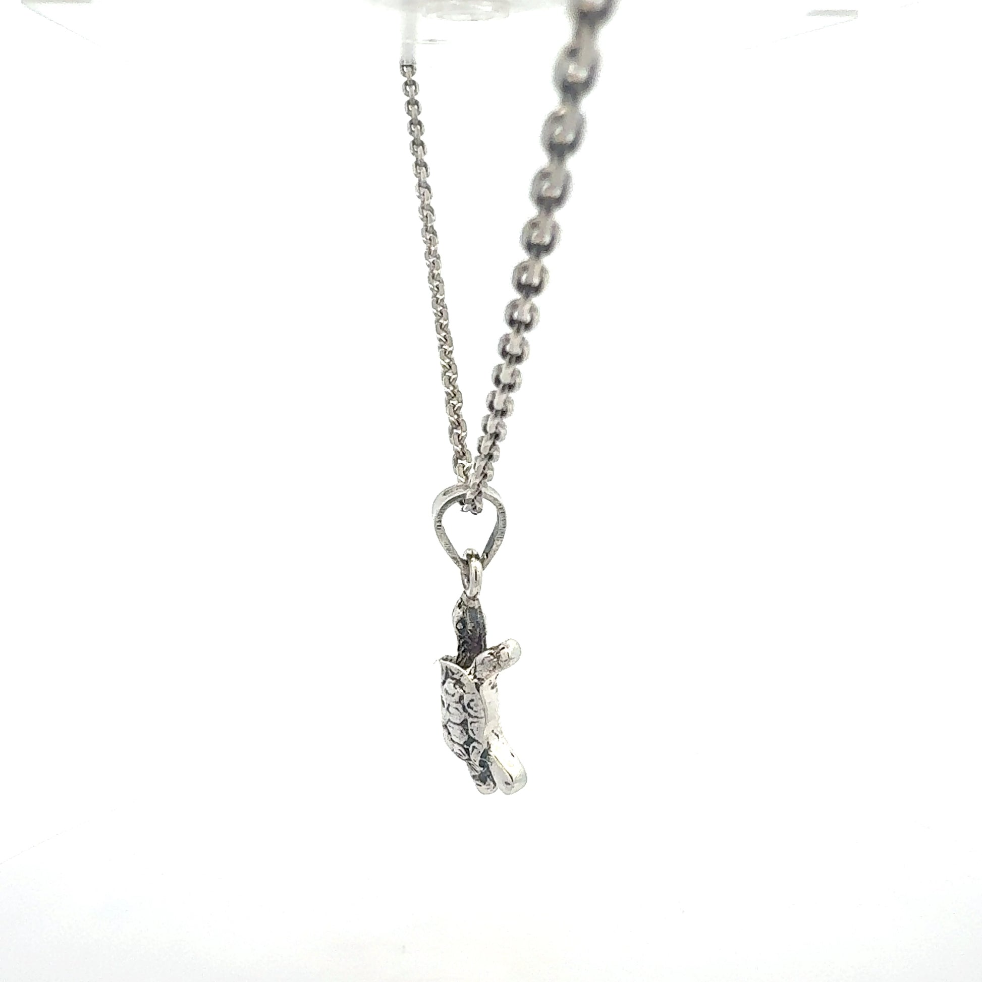 Silberkette 925 Sterlingsilber Kette Schildkröten-Anhänger  Seitenansicht