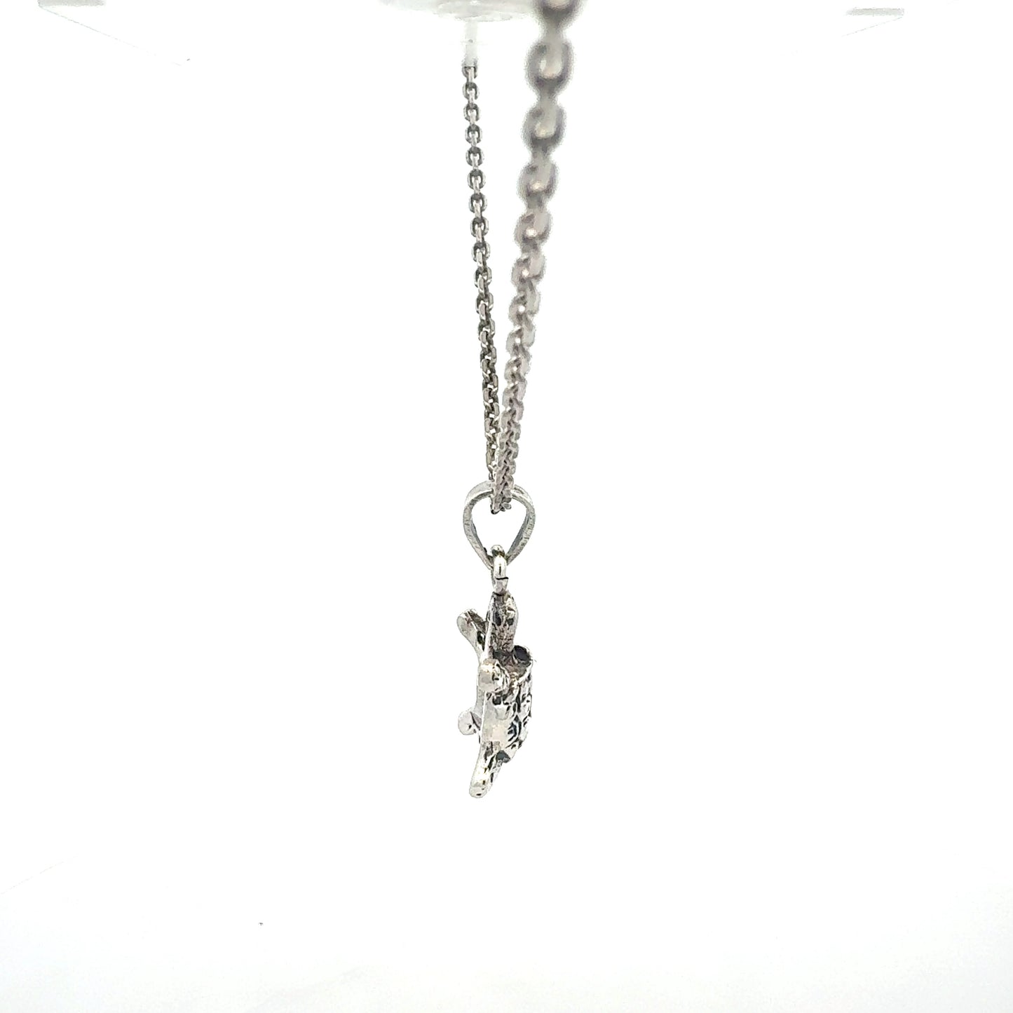 Silberkette 925 Sterlingsilber Kette Schildkröten-Anhänger  Seitenansicht Details