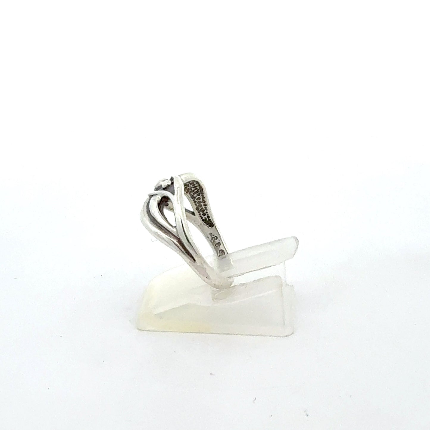 Damenring 925 Sterling Silber - Seitenansicht mit Zirkonia
