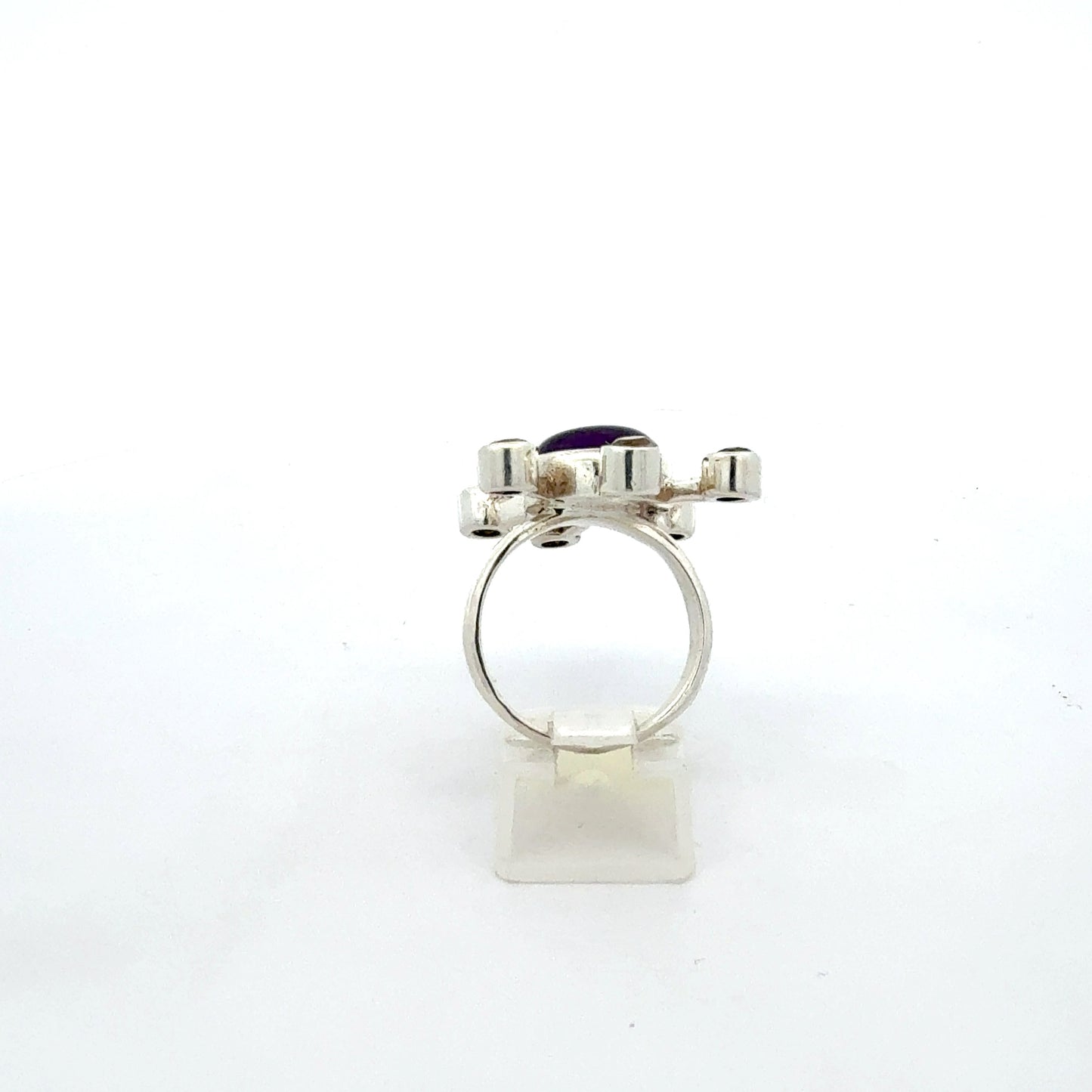 925er Sterlingsilber Ring mit Edelstein - Nahaufnahme
