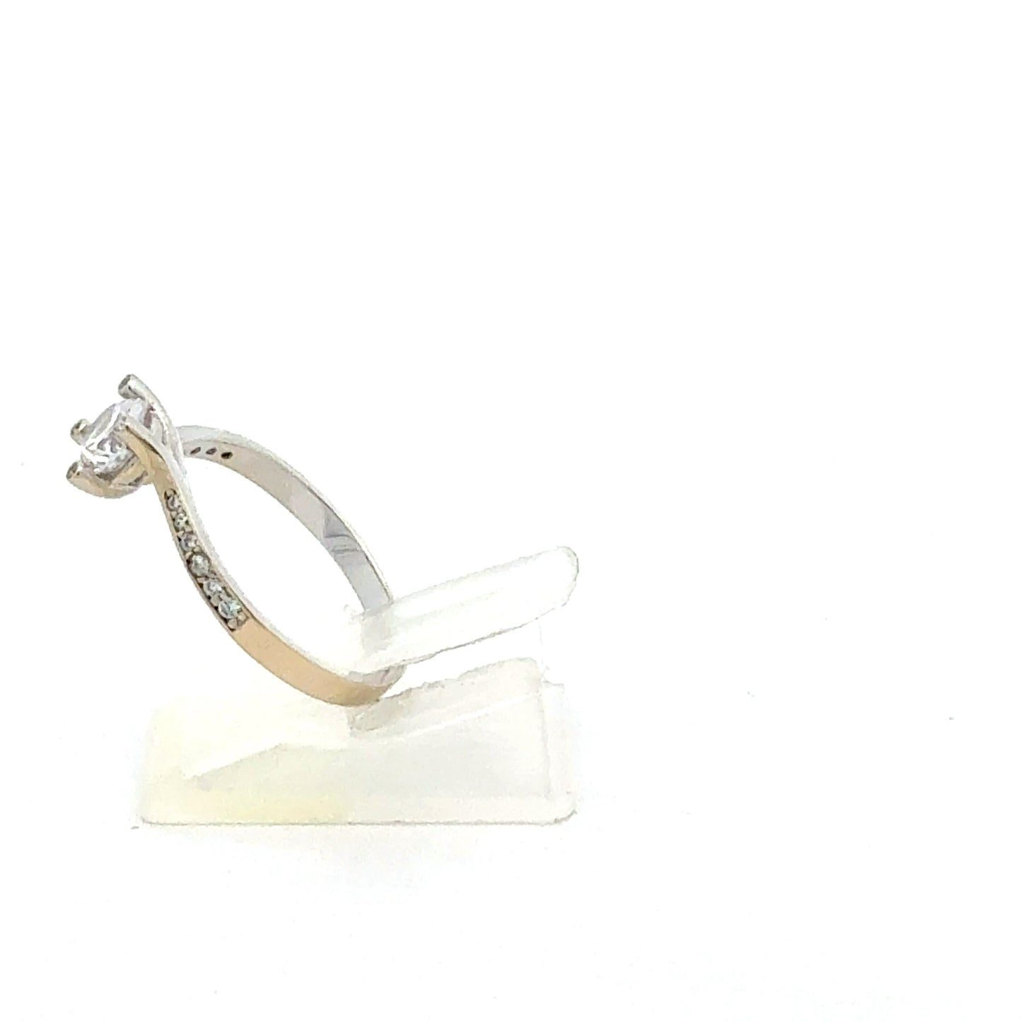 Silberring 925 mit Zirkonia - Seitenansicht
