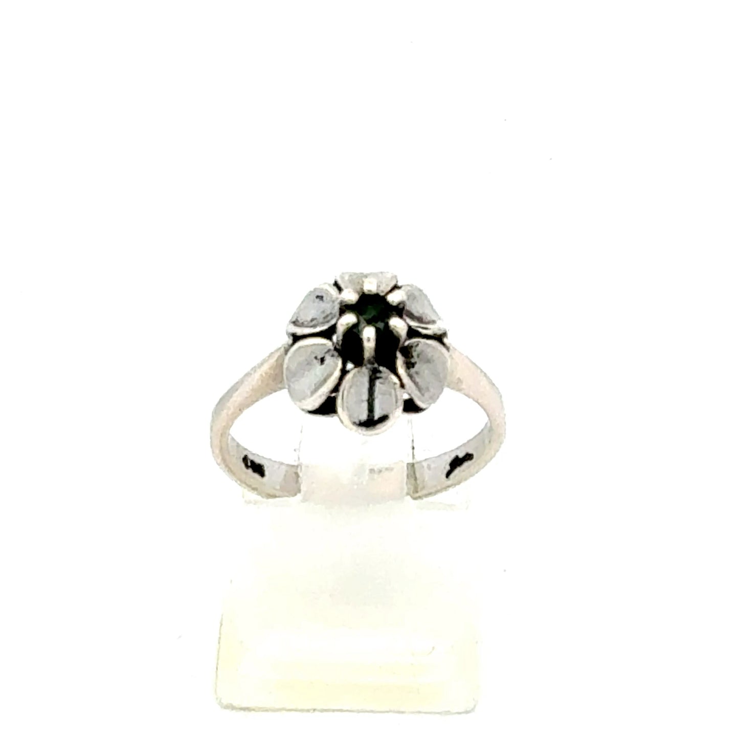 Feiner Ring aus 925 Sterling Silber mit schwarzem Onyx, Größe 50, 2,19 Gramm