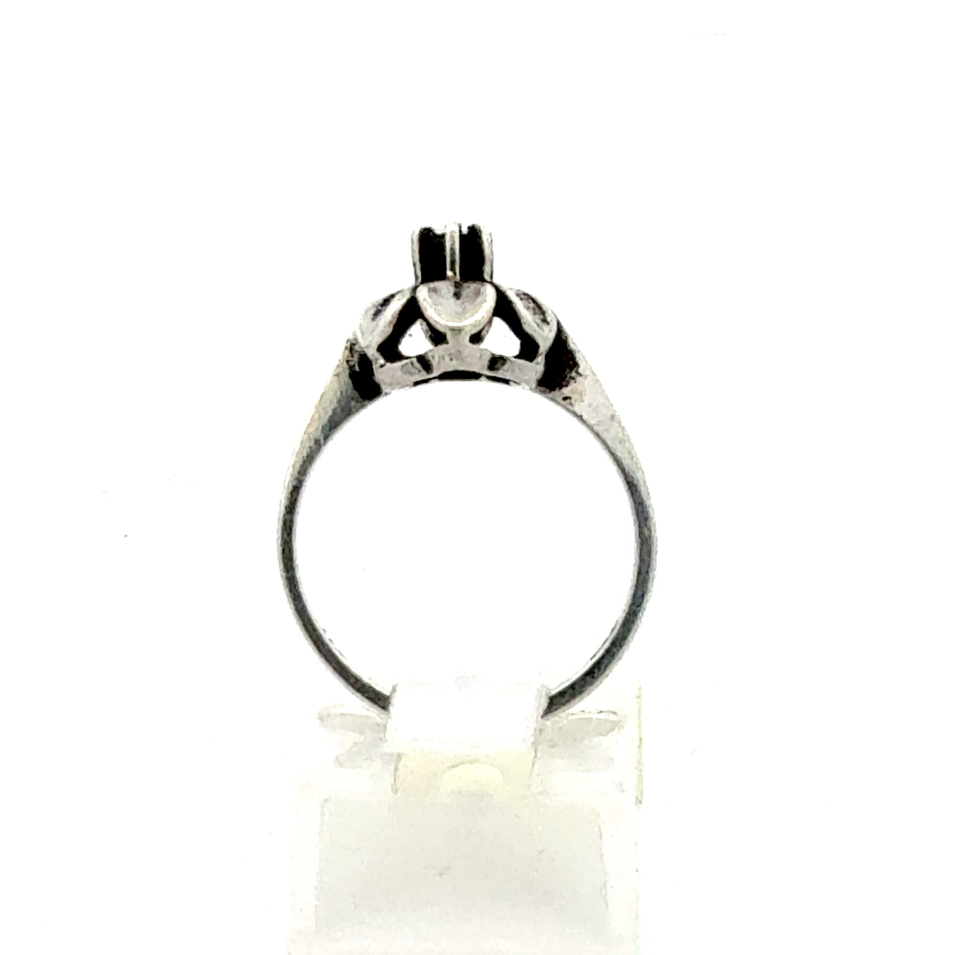 Sterling Silber Ring mit Onyx Edelstein - Detailansicht der Fassung
