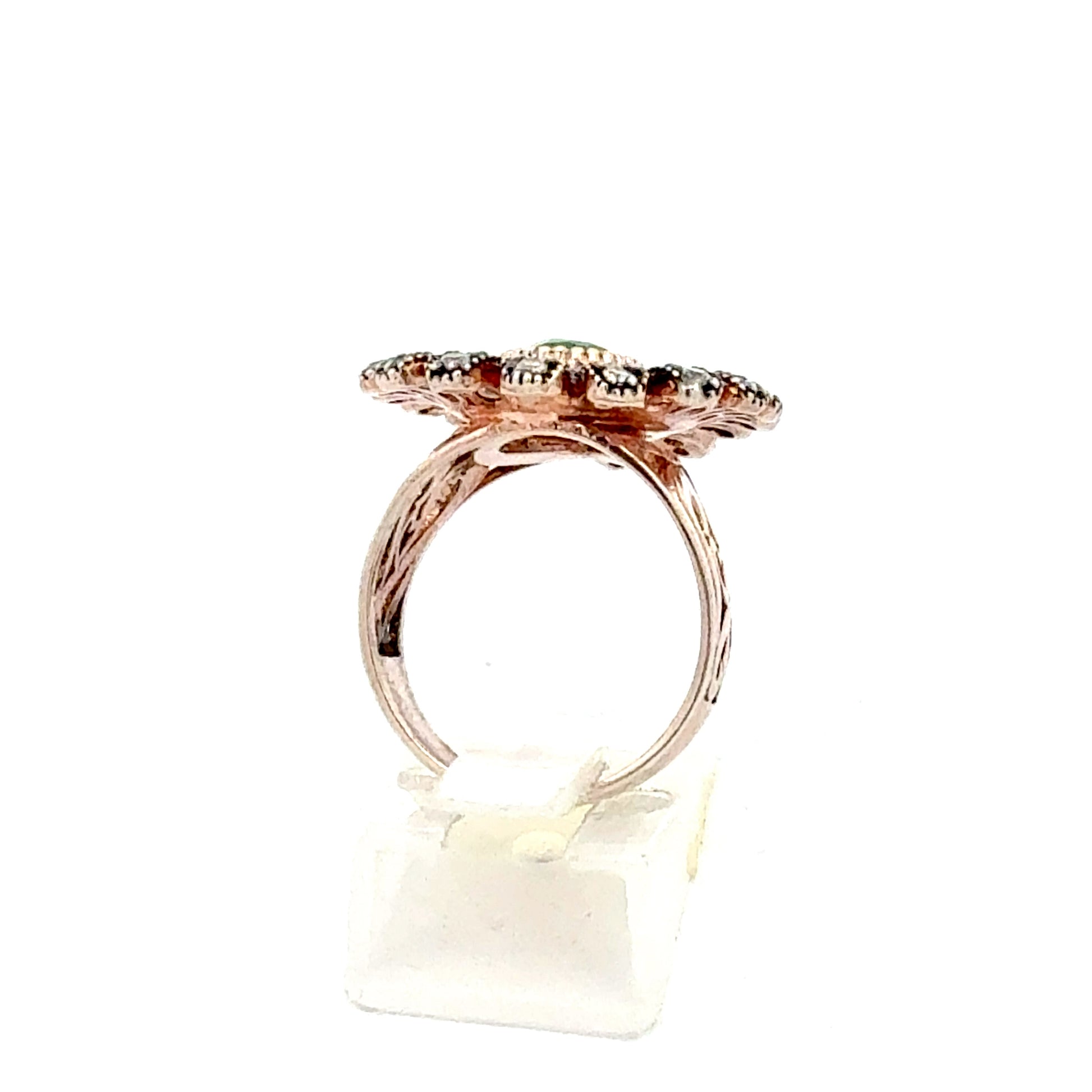 925 Sterlingsilber Ring mit Roségold-Veredelung und Zirkonia - Seitenansicht