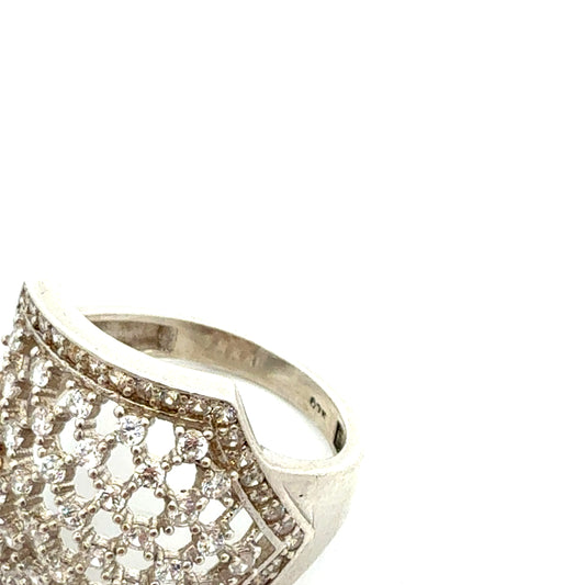 Doppelring Silber 925 mit Zirkonia – 4,31g, Größe 56 Ring Juwelier Alen