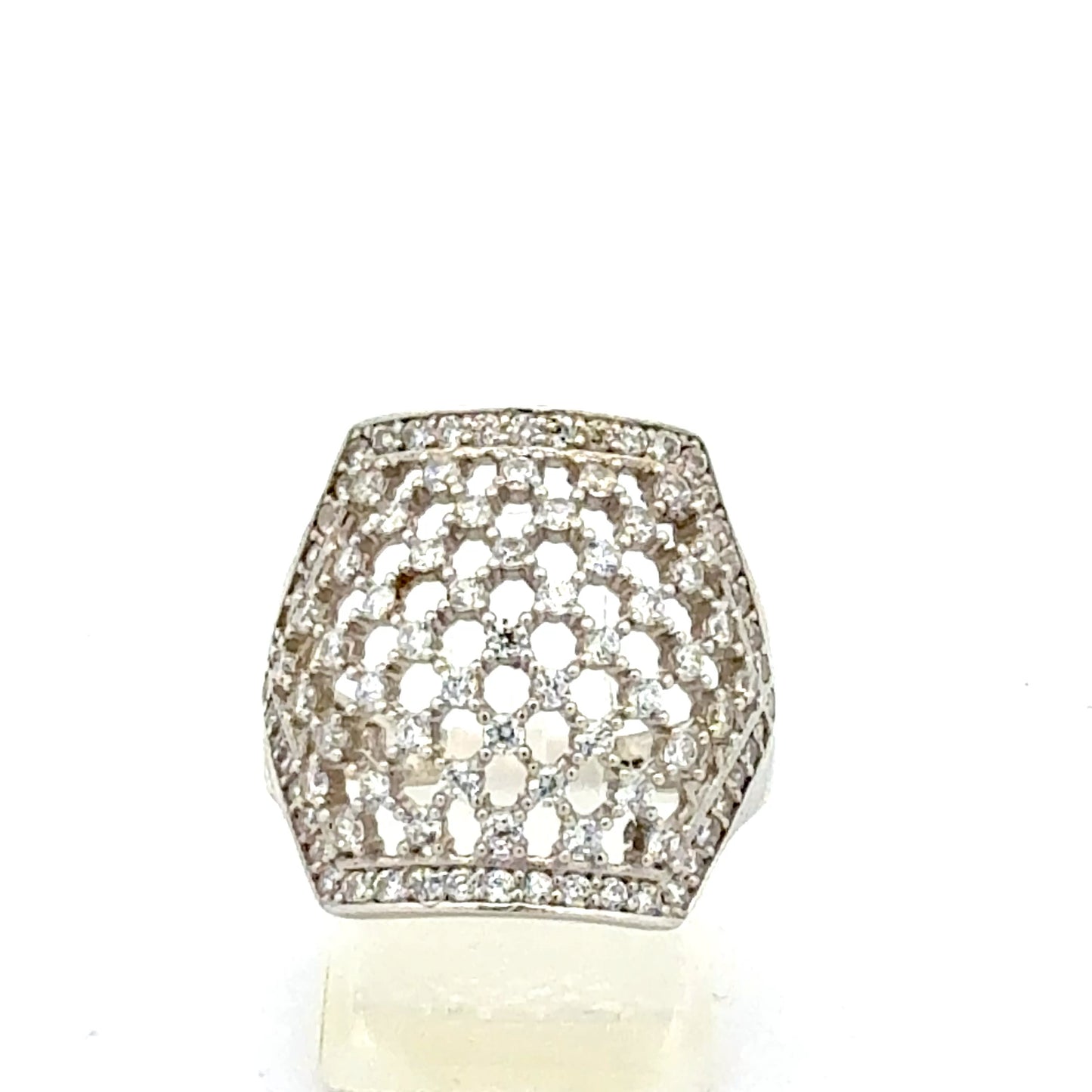 Doppelring Silber 925 mit Zirkonia – 4,31g, Größe 56