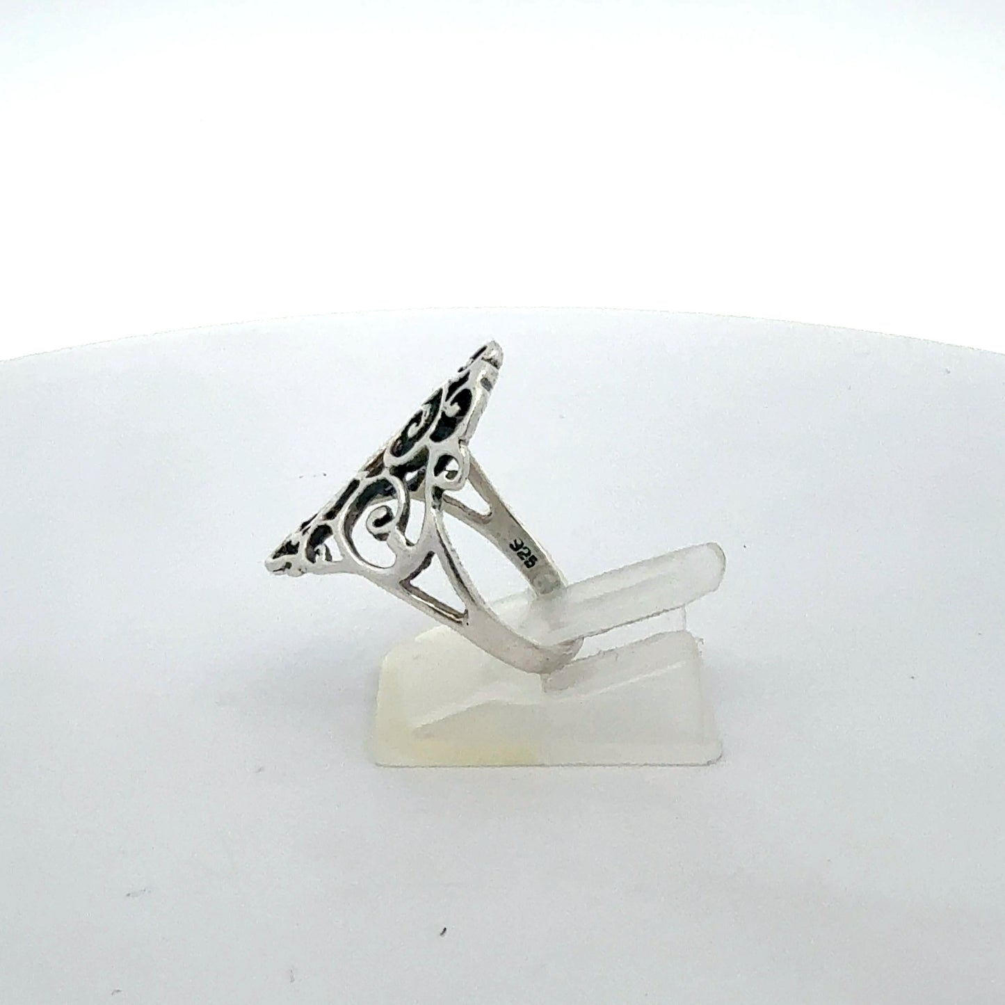 925 Sterling Silber Ring schlicht elegant - Seitenansicht
