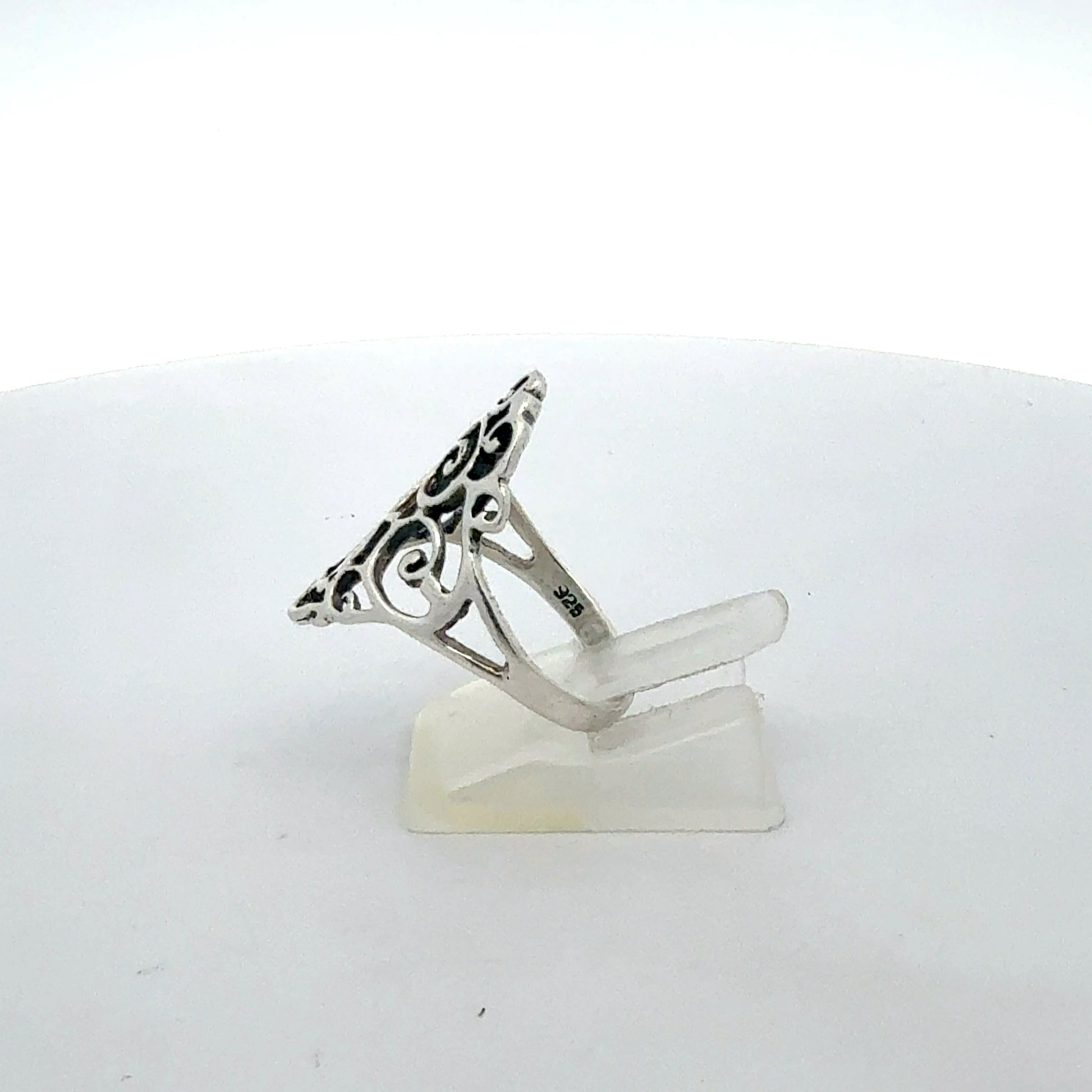 925 Sterling Silber Ring schlicht elegant - Seitenansicht
