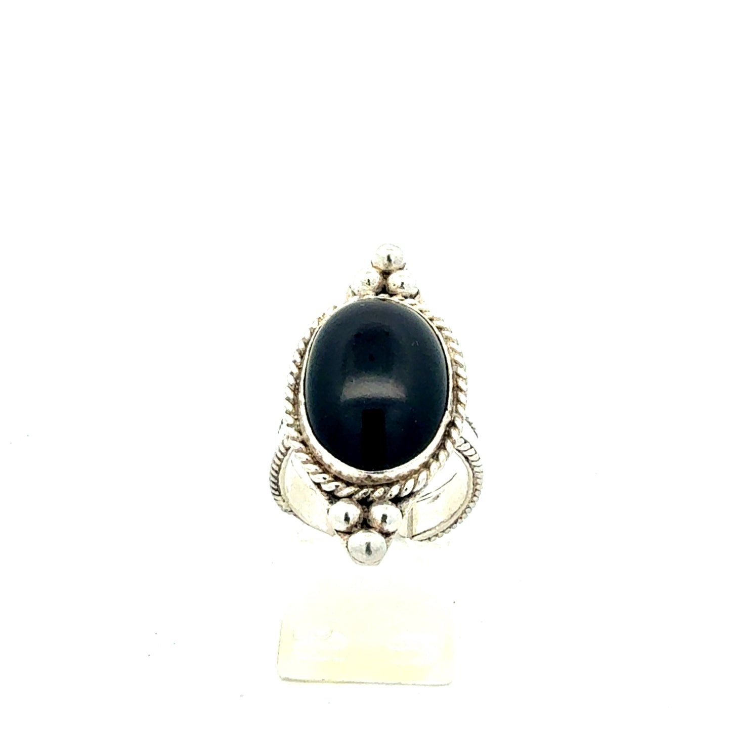 Detailansicht Sterling Silber Ring mit Onyx Edelstein