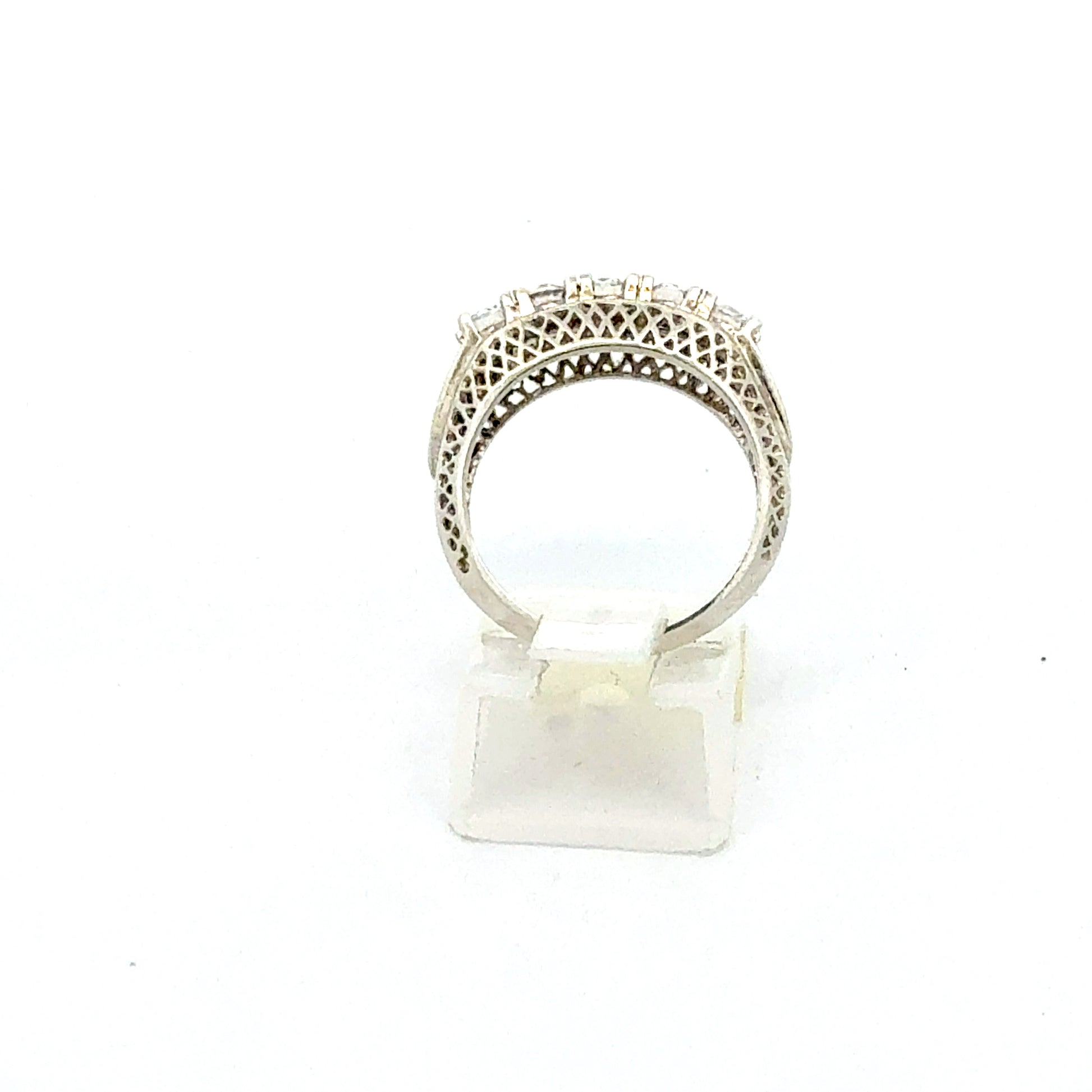 Silberring 925 mit Zirkonia-Steinen - Innenansicht
