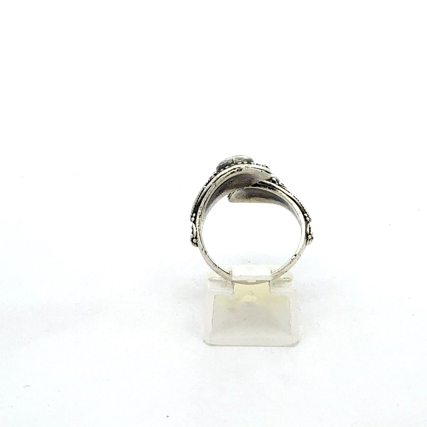 Rückansicht Sterling Silber Ring mit schwarzen Onyx-Steinen
