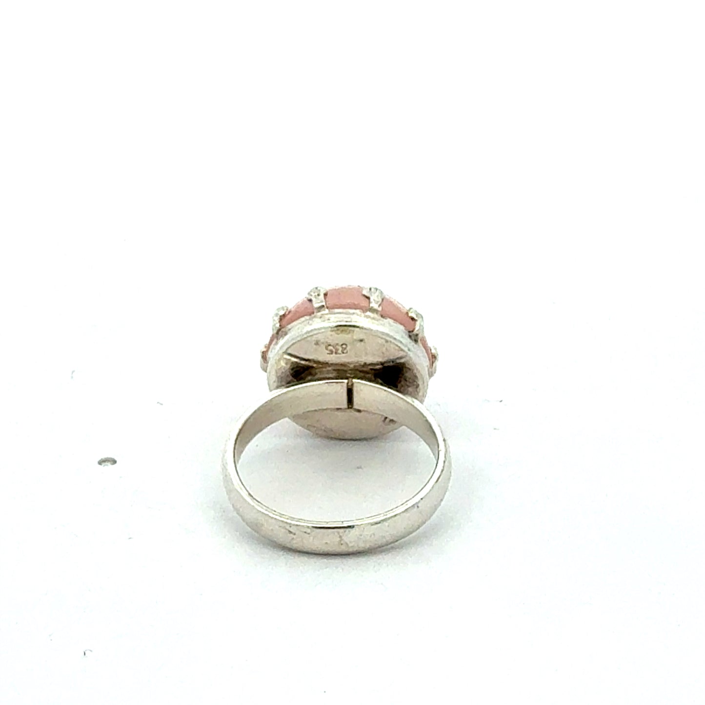 925 Sterling Silber Ring mit rosa Rosenquarz Edelstein