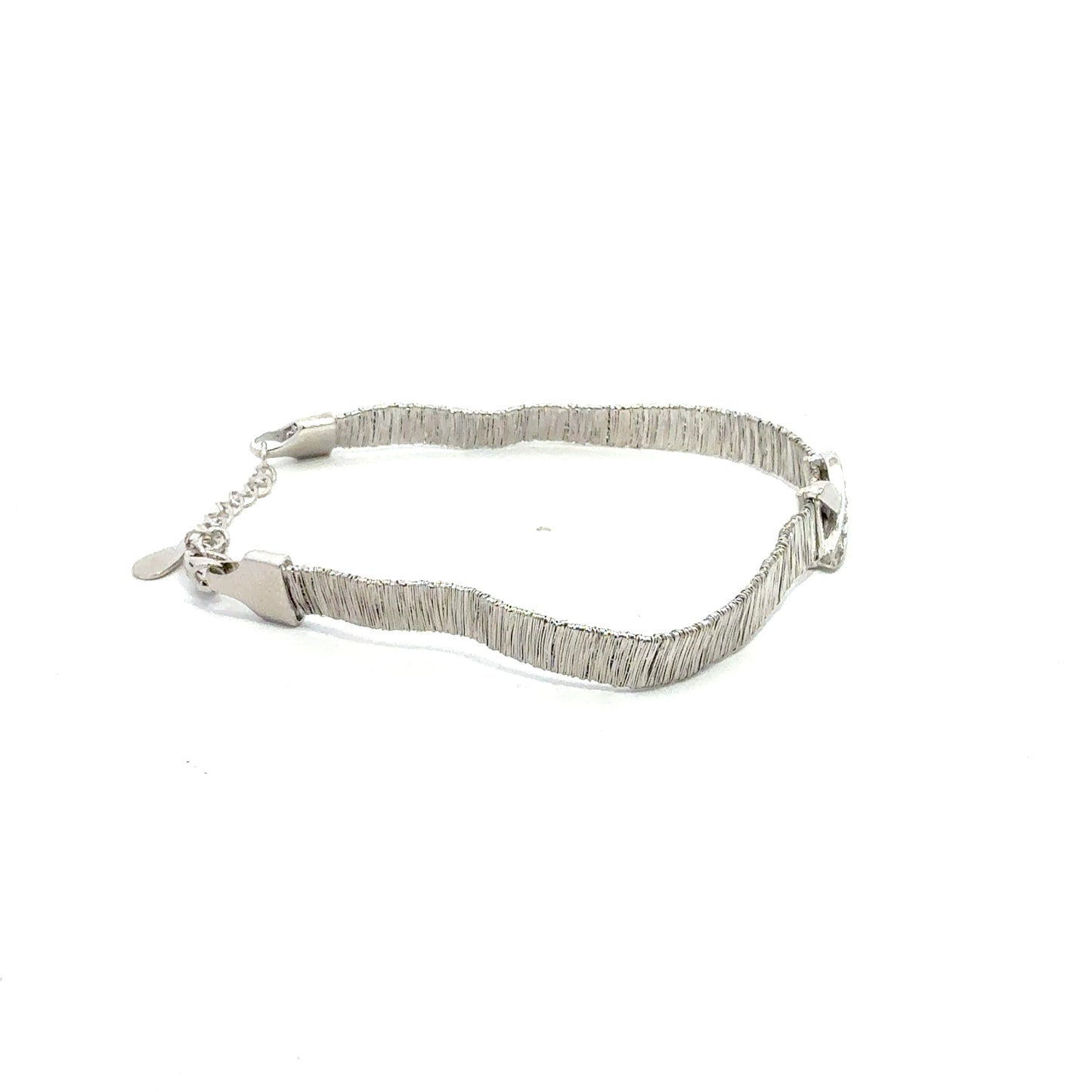 Silberarmband 925 – 6,29 g – 20 cm – feines X mit Zirkonia Armband Juwelier Alen