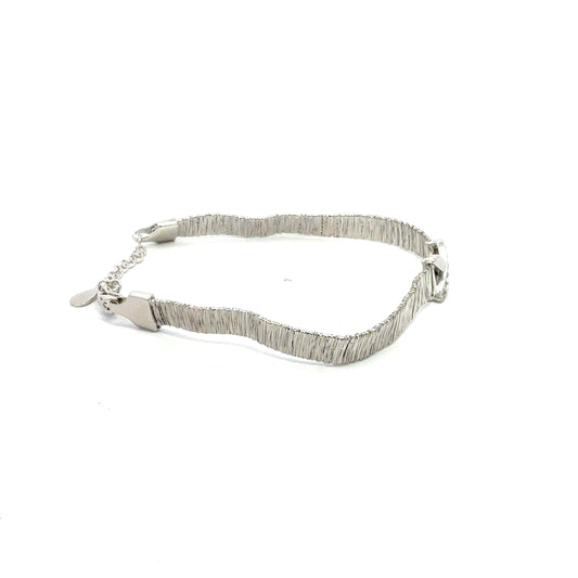 Silberarmband 925 – 6,29 g – 20 cm – feines X mit Zirkonia Armband Juwelier Alen