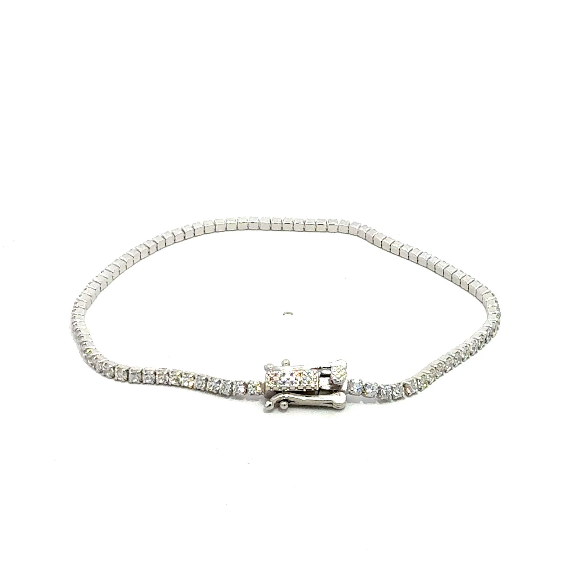 Silberarmband 925 – 4,15 g – 19 cm – komplett mit Zirkonia besetzt (Tennis-Armband) Armband Juwelier Alen