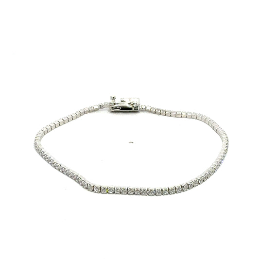 Silberarmband 925 – 4,15 g – 19 cm – komplett mit Zirkonia besetzt (Tennis-Armband) Armband Juwelier Alen