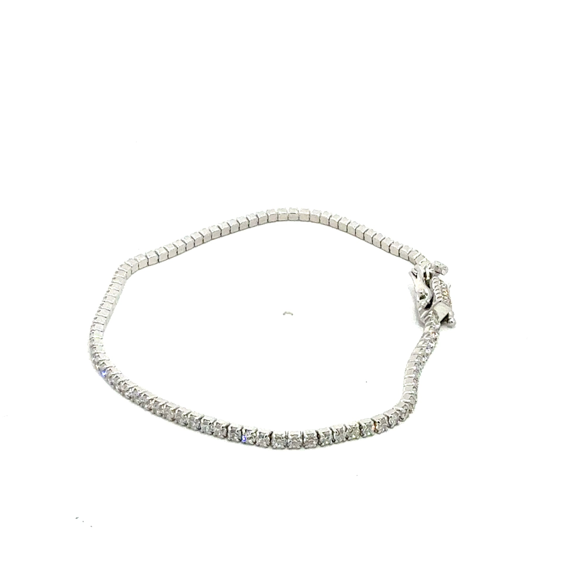 Silberarmband 925 – 4,15 g – 19 cm – komplett mit Zirkonia besetzt (Tennis-Armband) Armband Juwelier Alen