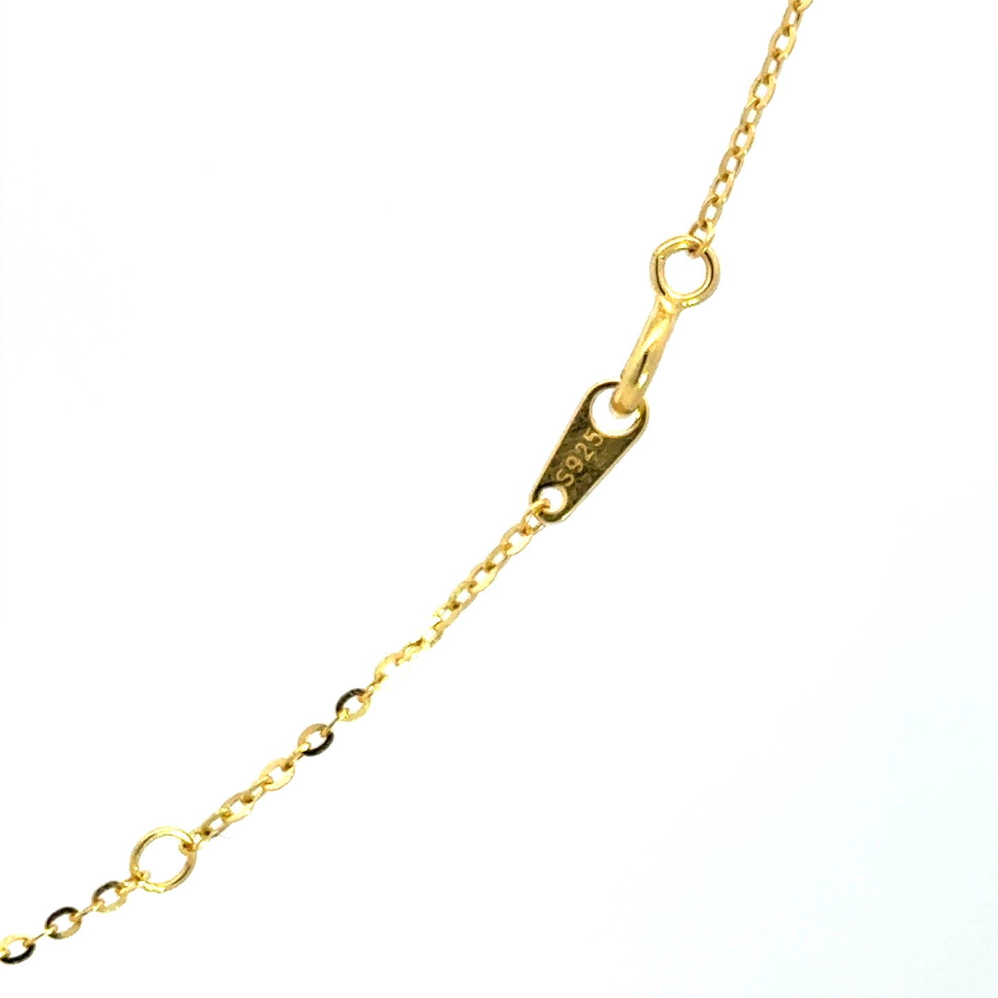 Silberkette 925 vergoldet – 2,57 g – 46 cm – Zirkonia-Anhänger Halsketten Juwelier Alen