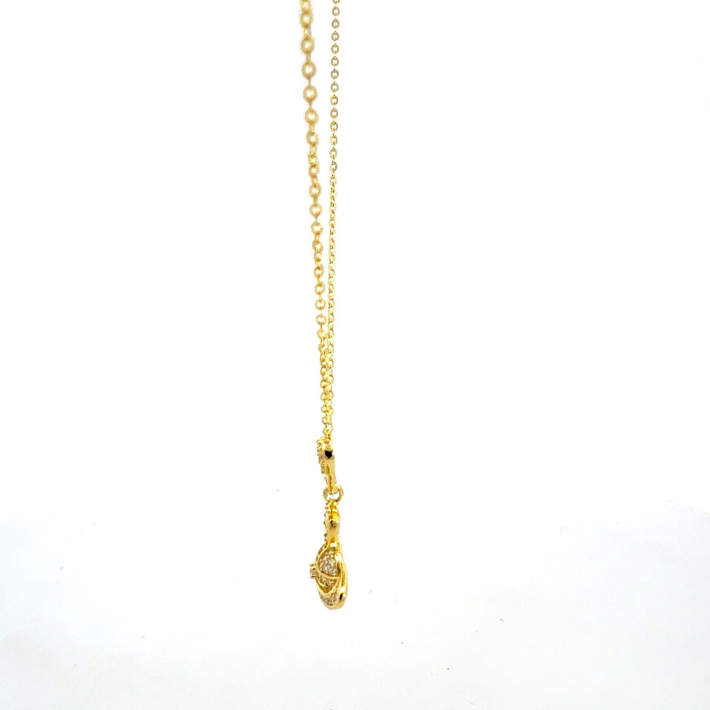 Silberkette 925 vergoldet – 2,57 g – 46 cm – Zirkonia-Anhänger Halsketten Juwelier Alen