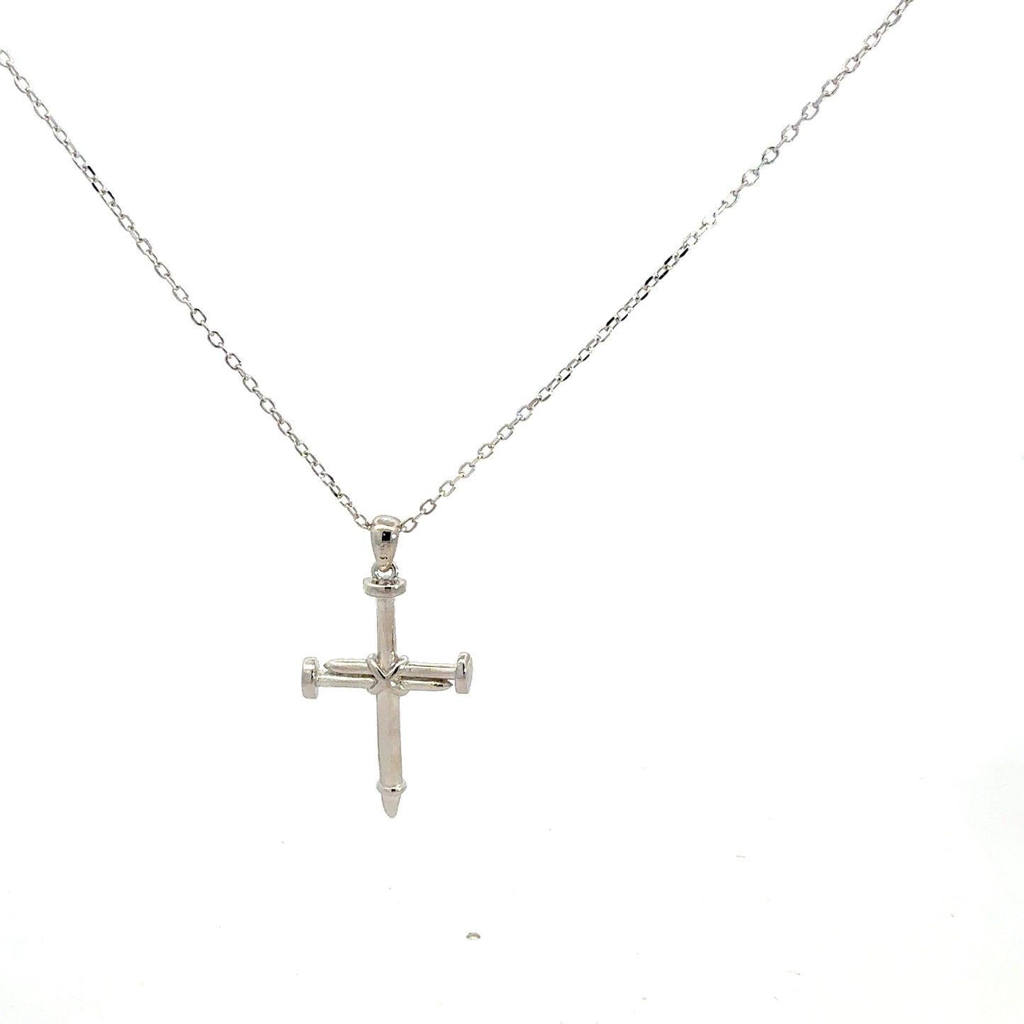 Silberkette – 3,90 g – 47 cm – moderner Kreuzanhänger mit klaren Zirkonia Halskette Juwelier Alen