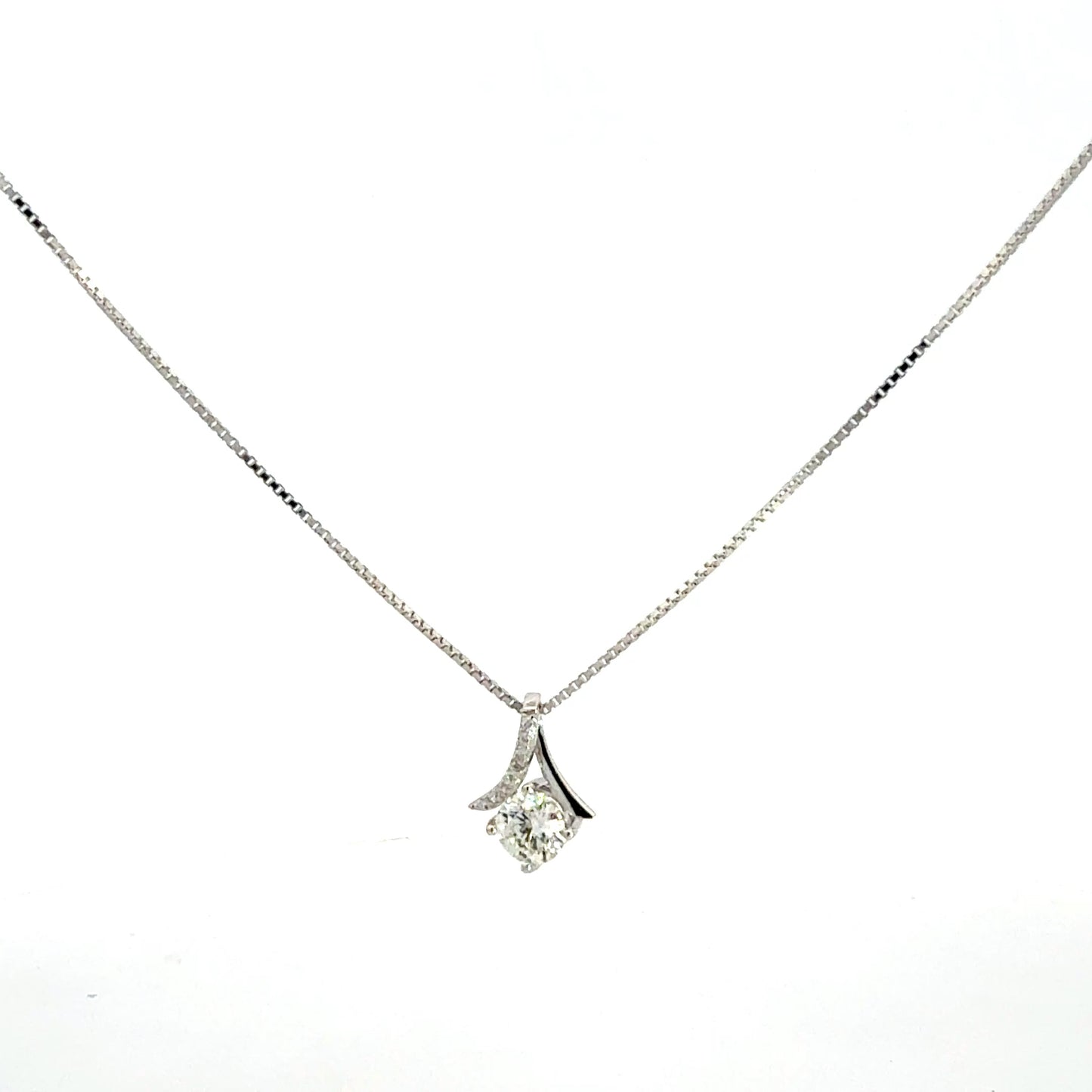 925 Silberkette mit Zirkonia Anhänger – 46 cm Damenkette Sterlingsilber Halskette Juwelier Alen