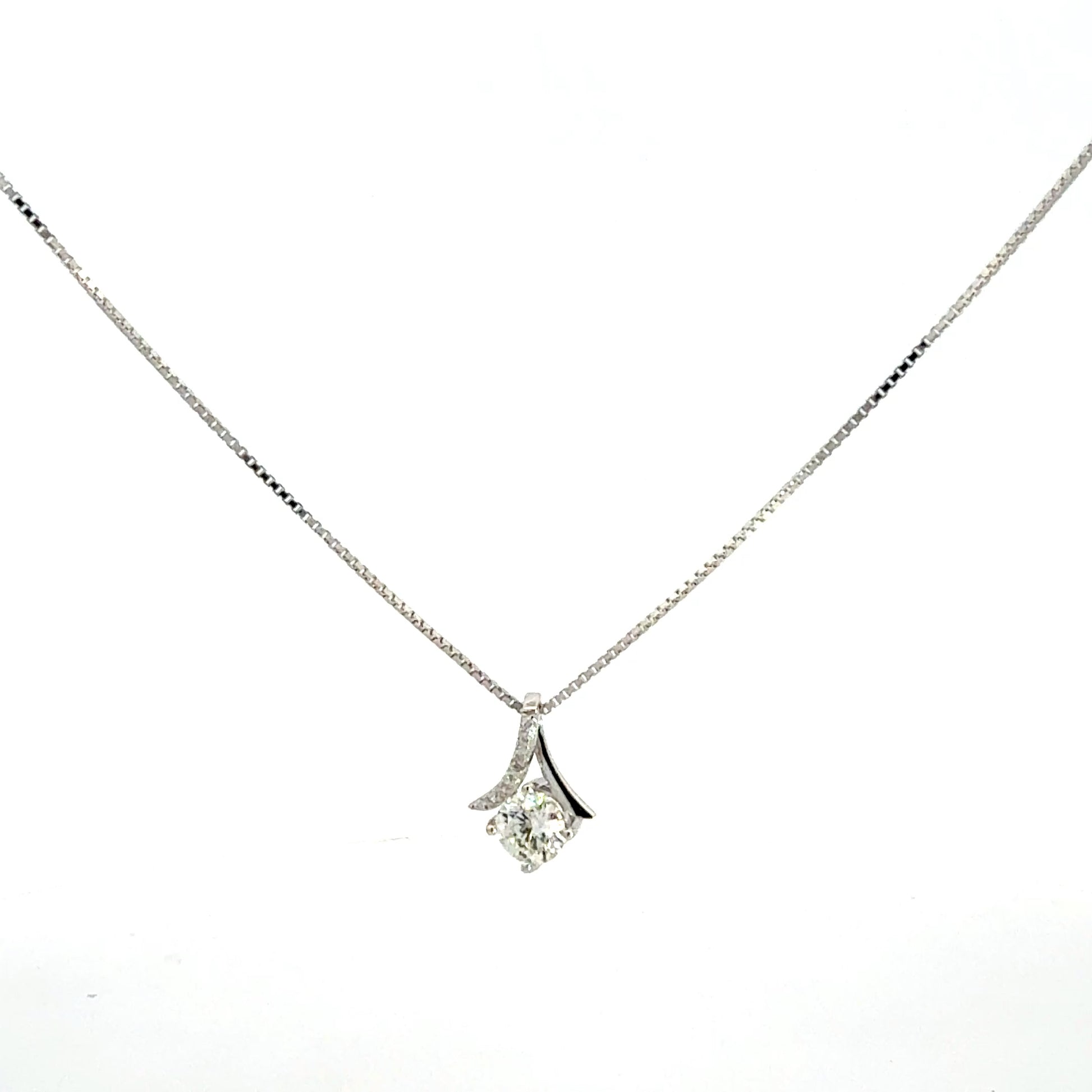 925 Silberkette mit Zirkonia Anhänger – 46 cm Damenkette Sterlingsilber Halskette Juwelier Alen