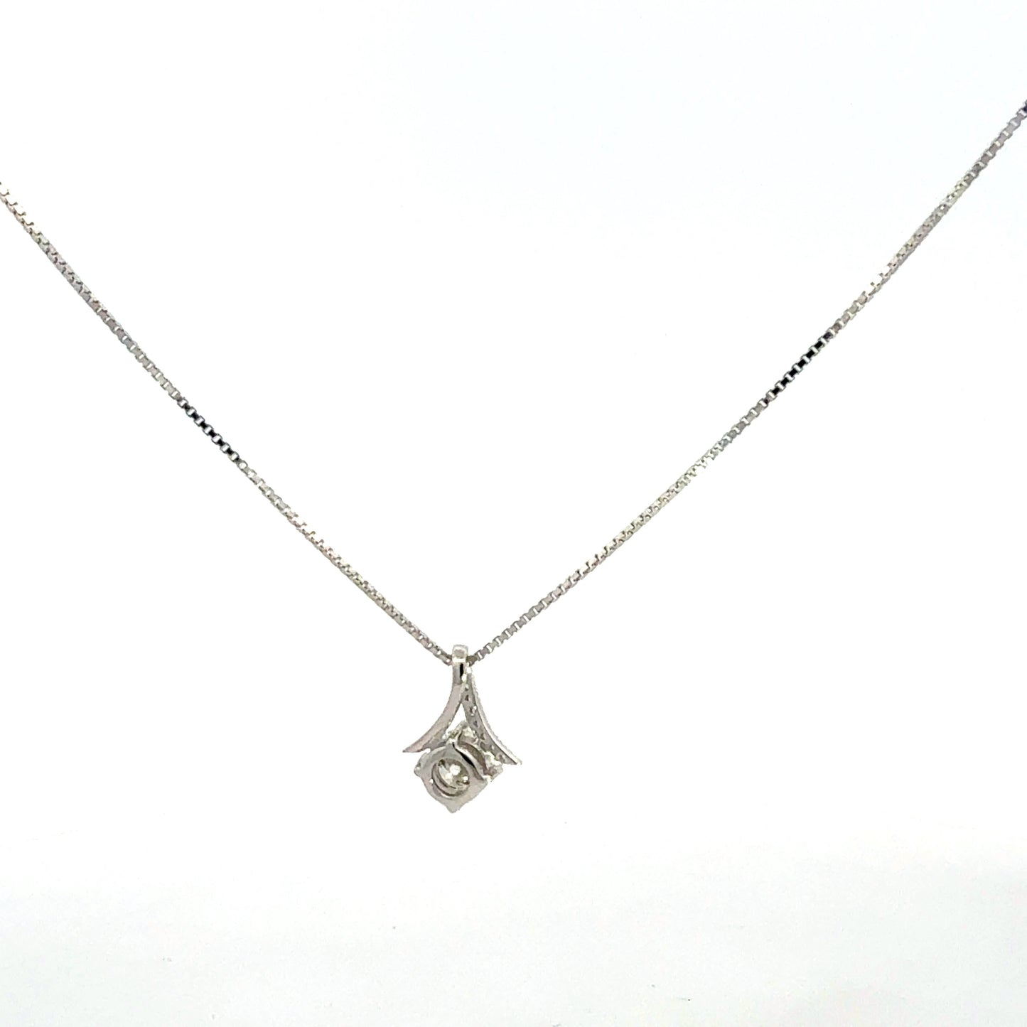 925 Silberkette mit Zirkonia Anhänger – 46 cm Damenkette Sterlingsilber Halskette Juwelier Alen