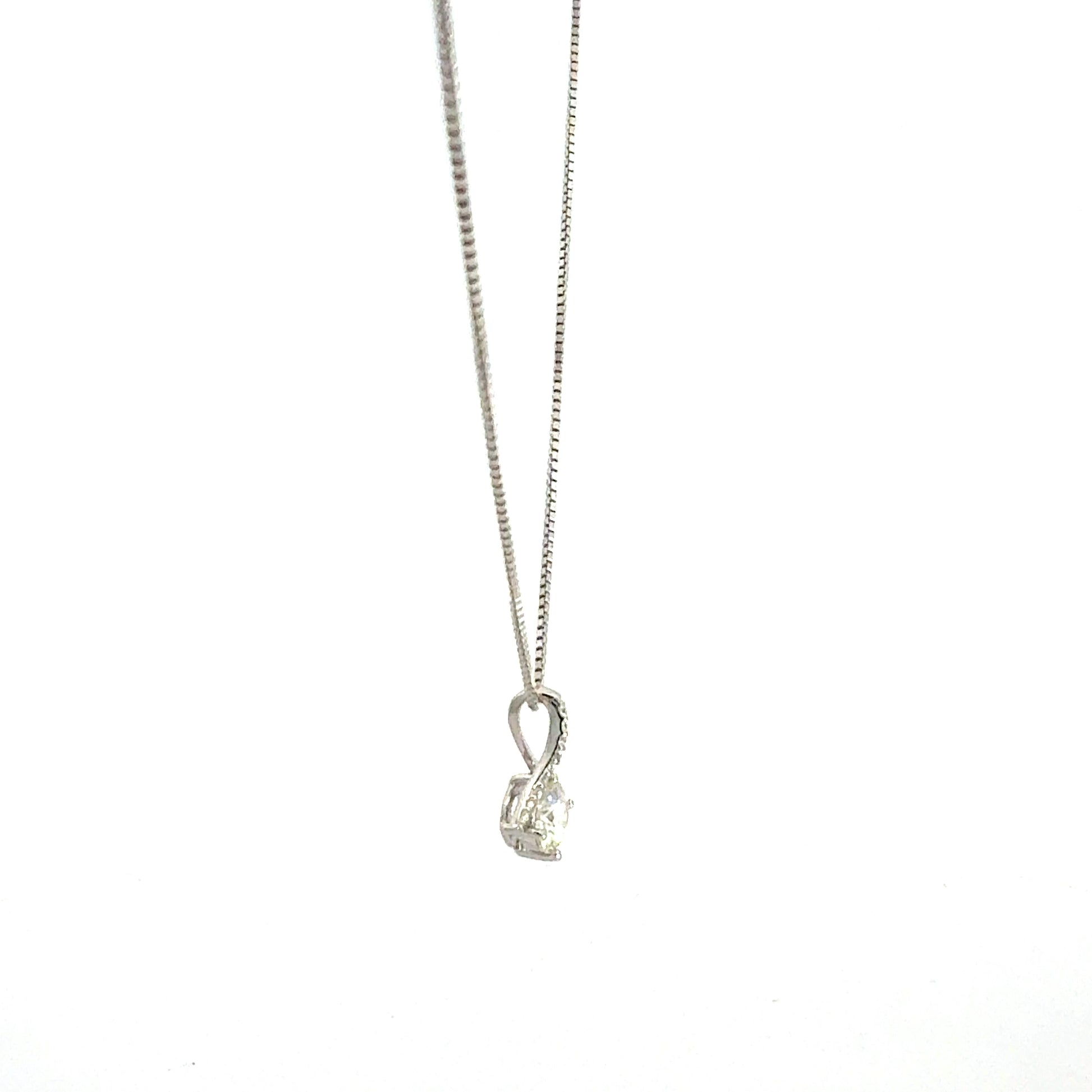 925 Silberkette mit Zirkonia Anhänger – 46 cm Damenkette Sterlingsilber Halskette Juwelier Alen