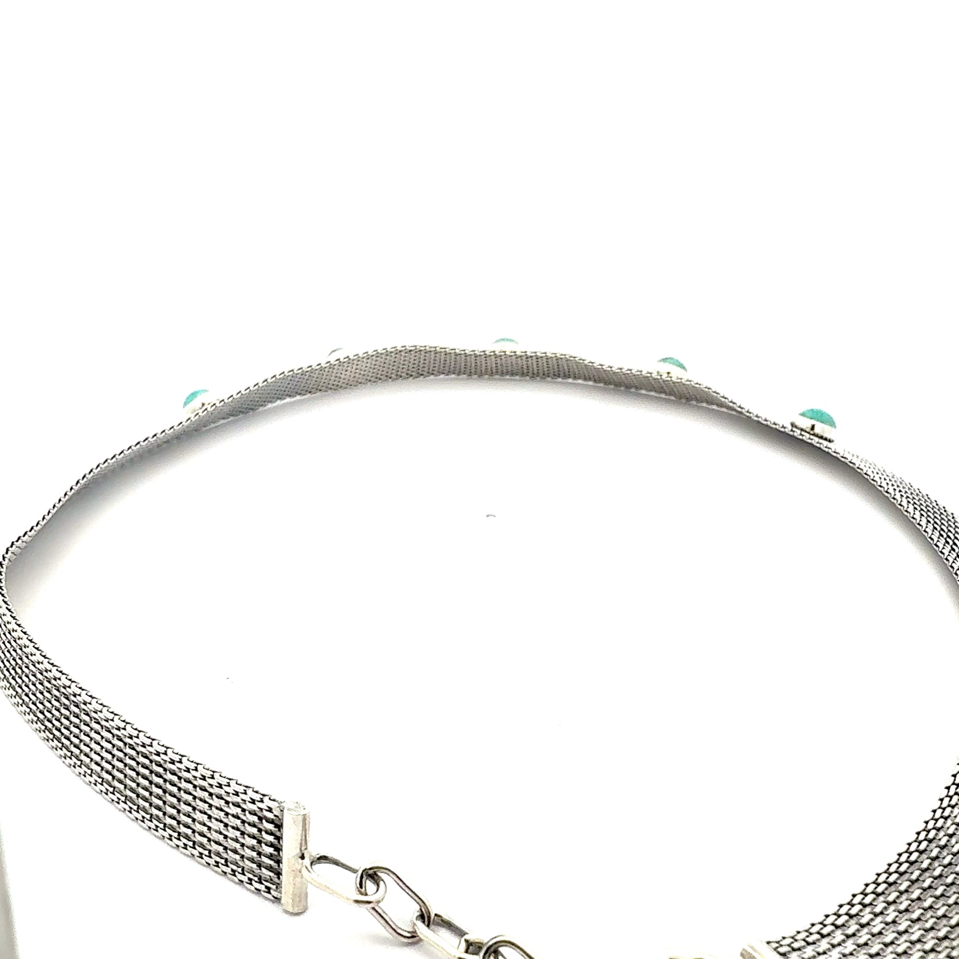 Elegante Silberkette – 925er Silber, 32,82 g, 57 cm – mit Türkis-Steinen Halsketten Juwelier Alen