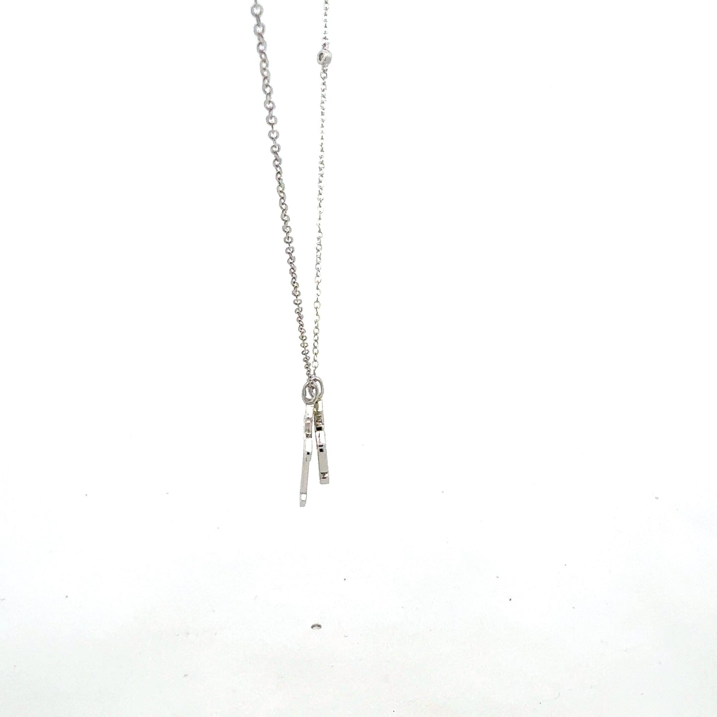 Silberkette 2,07 g – 925 – 46 cm – Zwei Kreuzanhänger Halskette Juwelier Alen