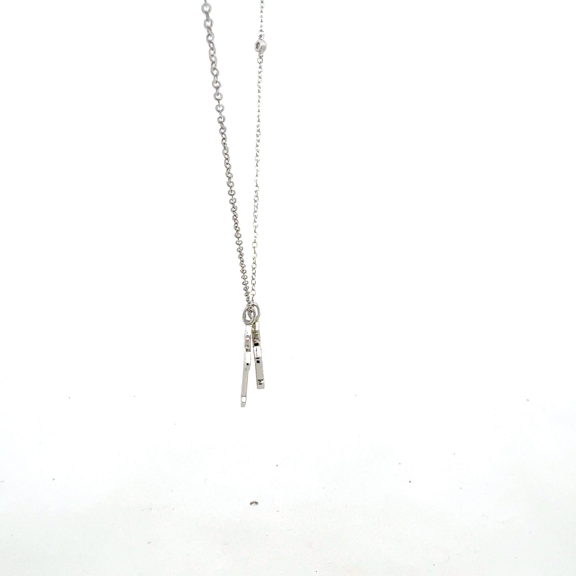 Silberkette 2,07 g – 925 – 46 cm – Zwei Kreuzanhänger Halskette Juwelier Alen