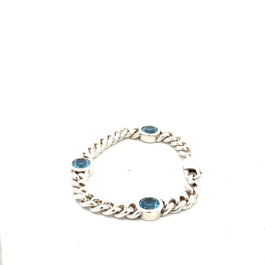 Elegantes Silberarmband – 17 cm, 24,33 g – mit blauen Steinen Armband Juwelier Alen