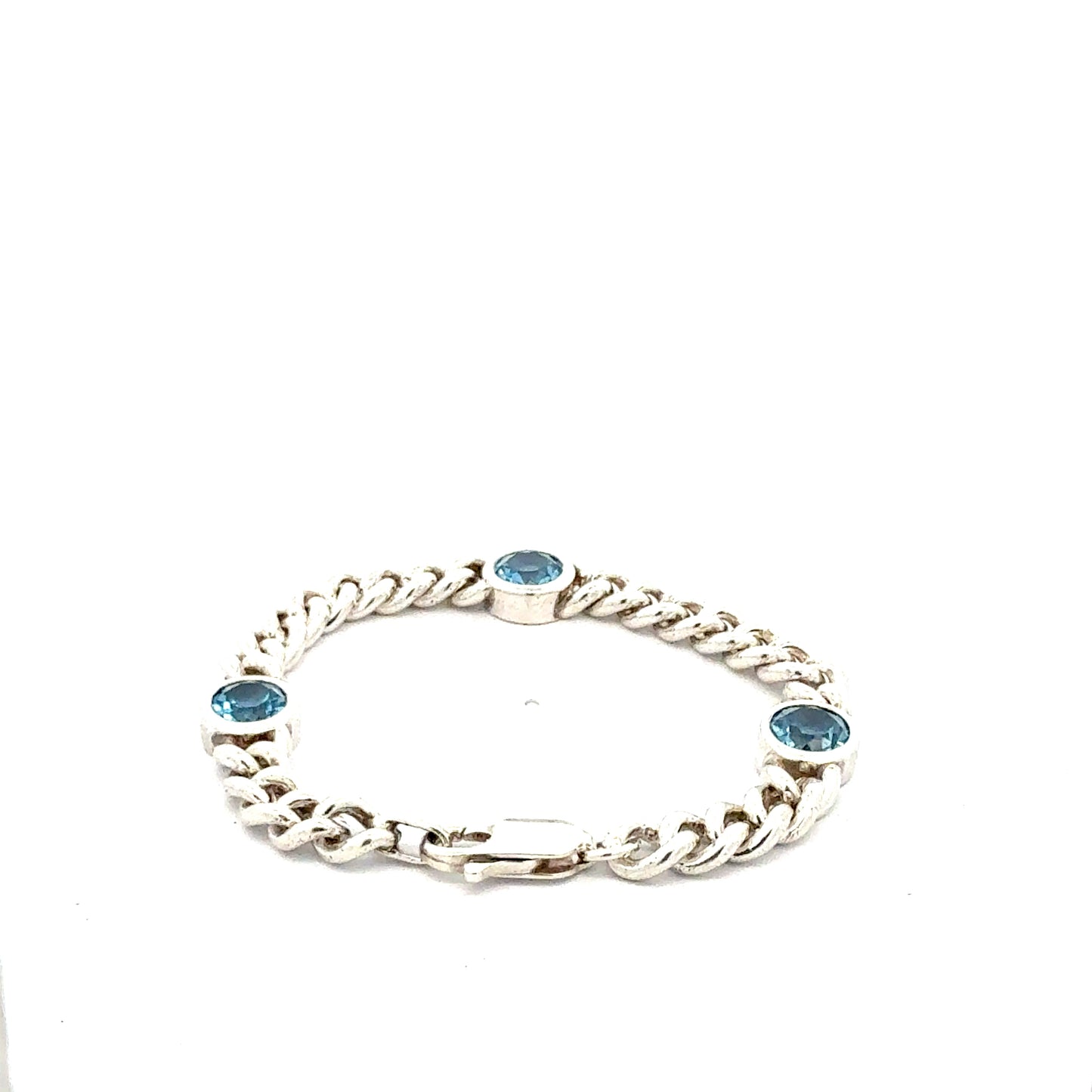 Elegantes Silberarmband – 17 cm, 24,33 g – mit blauen Steinen Armband Juwelier Alen