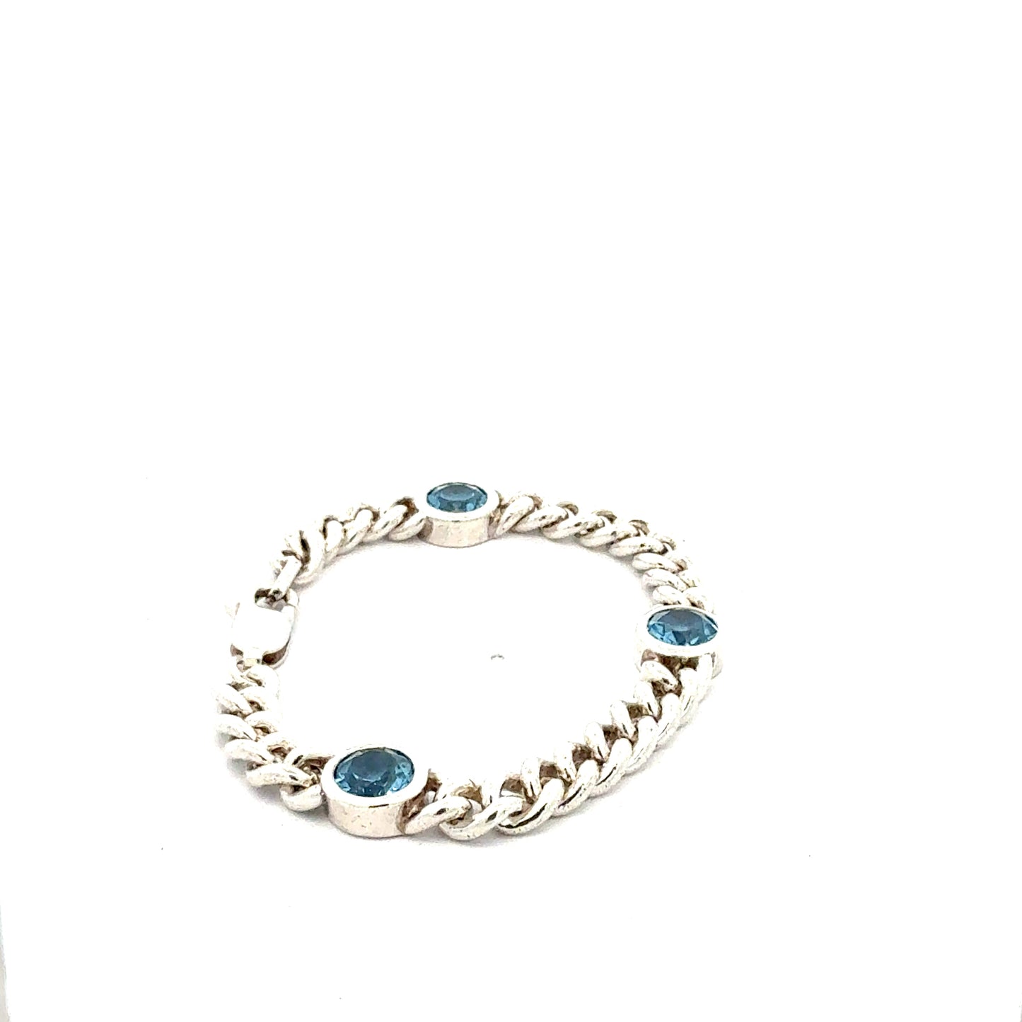 Elegantes Silberarmband – 17 cm, 24,33 g – mit blauen Steinen Armband Juwelier Alen