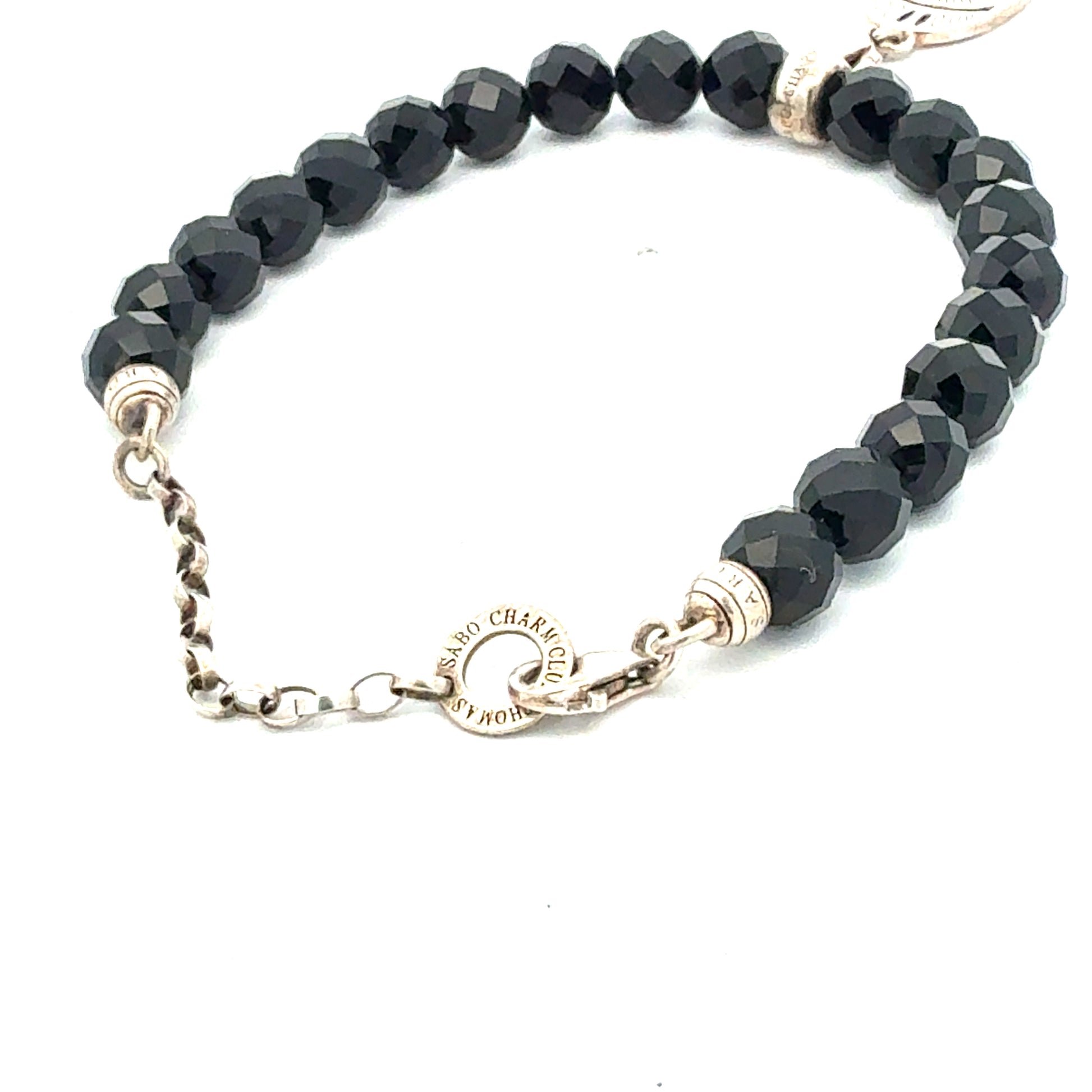 Thomas Sabo Armband – schwarze Perlen mit emailliertem Silber-Charm – 12,76 g Armband Juwelier Alen