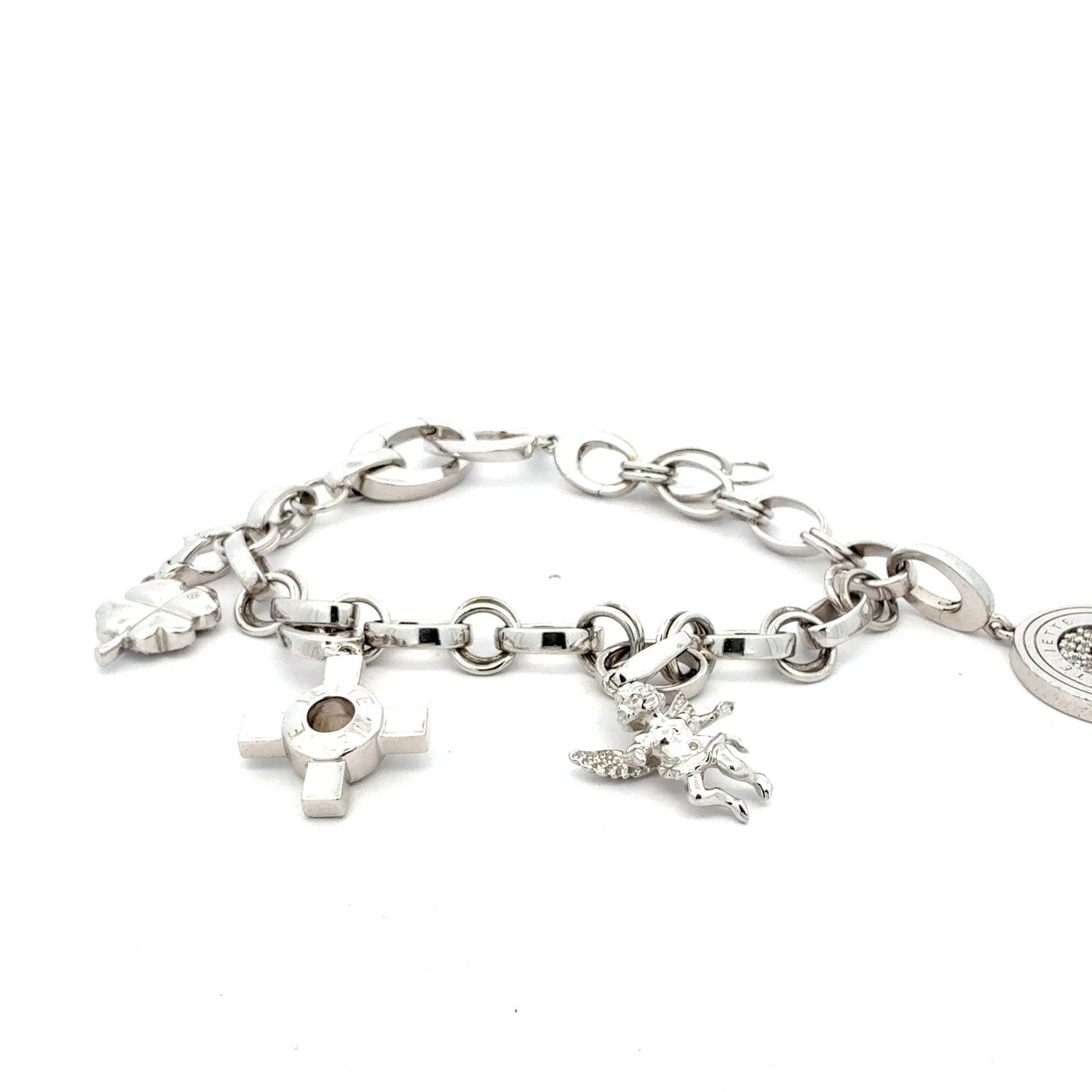 Massives 925er Silberarmband von Jette – 44,81 g, 22 cm – mit integrierten Charms Armband Juwelier Alen