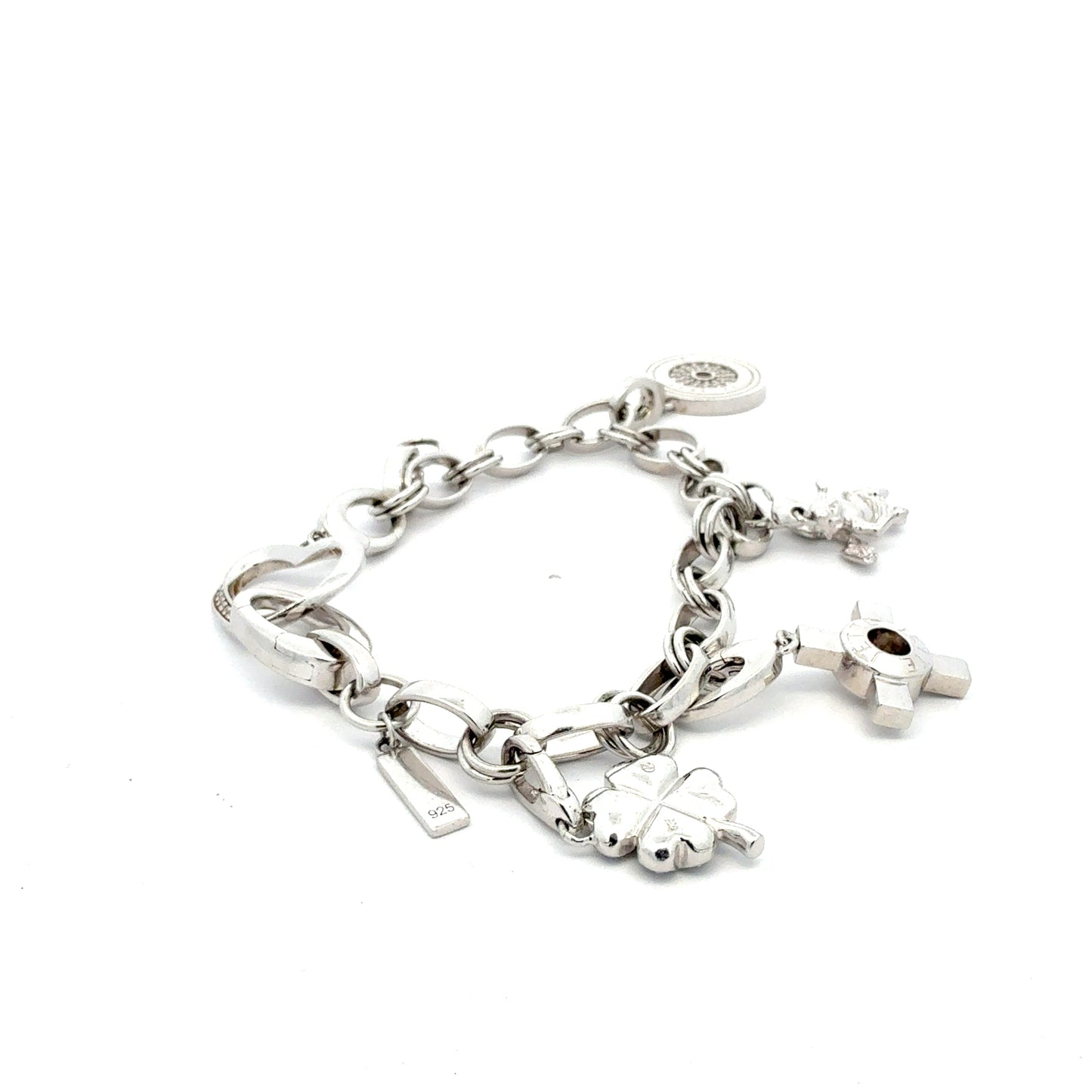 Massives 925er Silberarmband von Jette – 44,81 g, 22 cm – mit integrierten Charms Armband Juwelier Alen