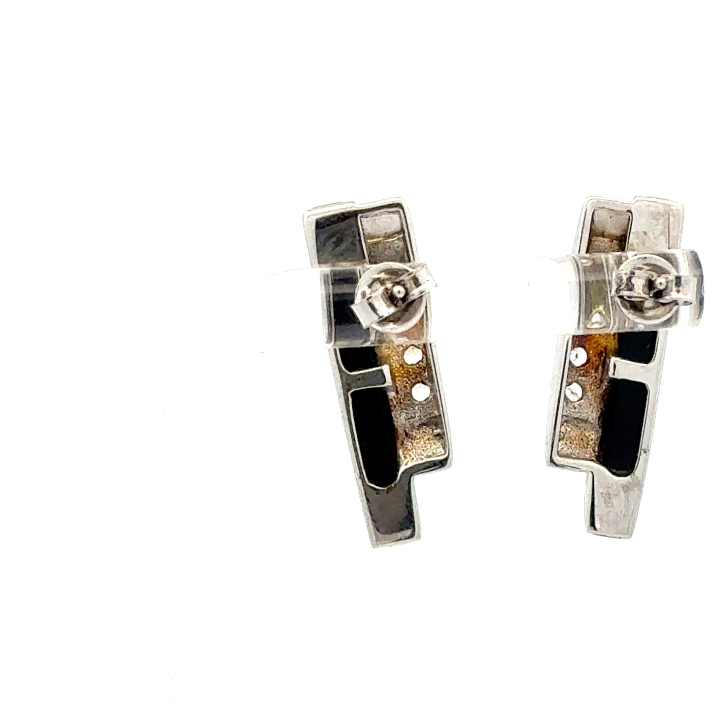 Elegante Silber-Ohrringe mit Onyx und Zirkonia – 5,49 g Ohrring Juwelier Alen