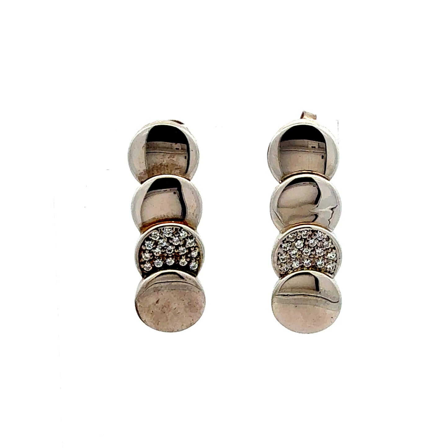 Hängende 925er Silber-Ohrringe mit Zirkonia – 6,52 g Ohrring Juwelier Alen